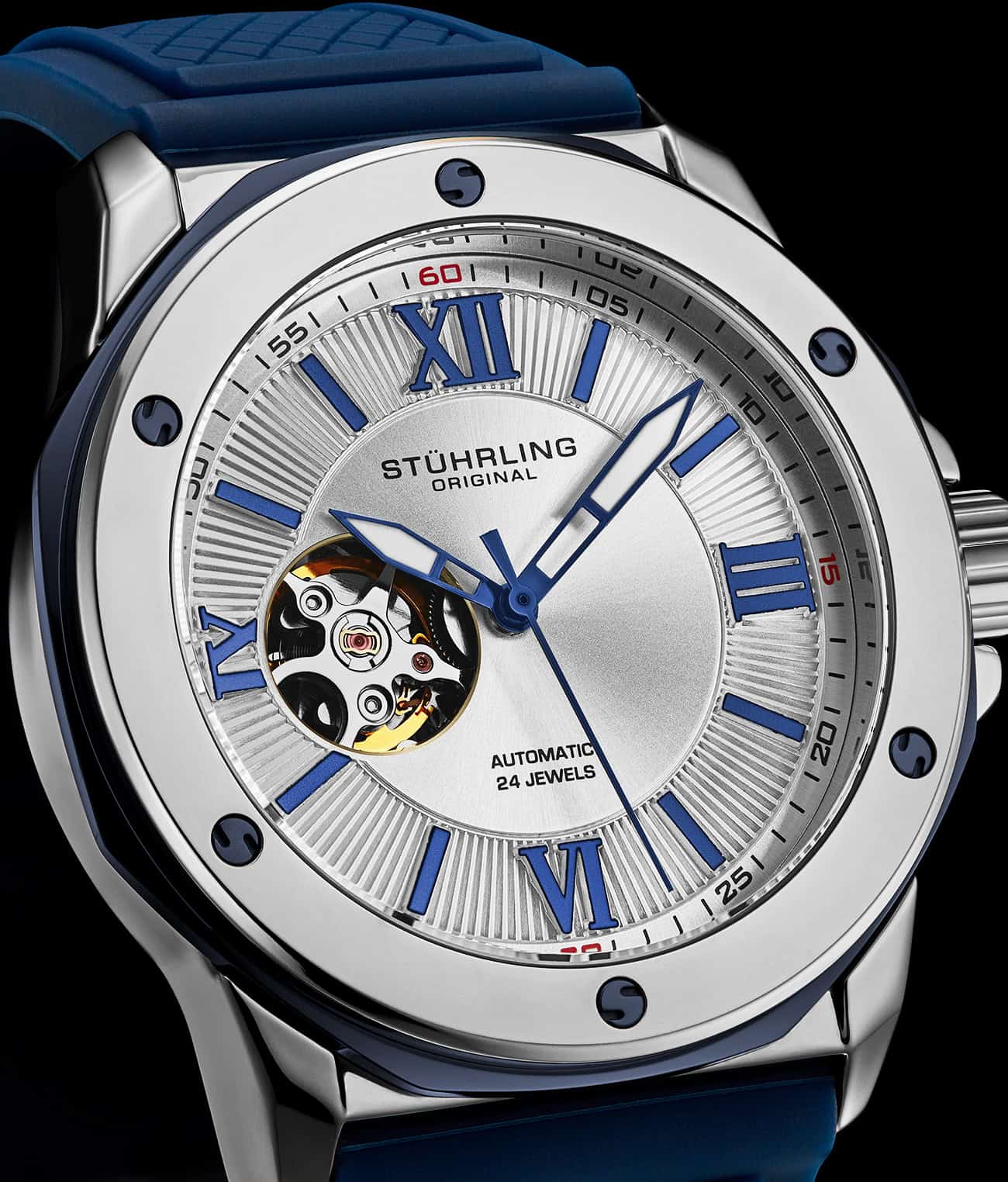 Edwardian Automatic 44mm Skeleton Watch for Men - Luxury Stainless Steel Mechanical Timepiece - Perfect for Business, Formal Events & Gift Giving
