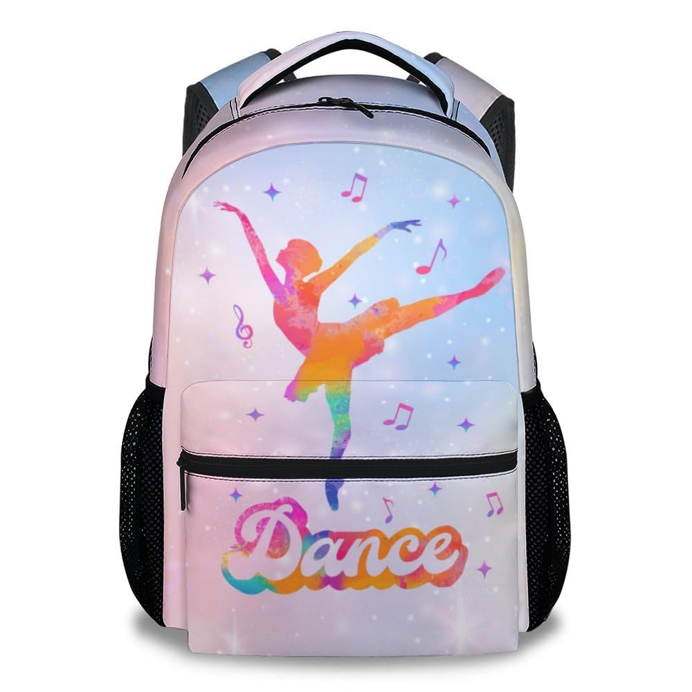 **Cute 17 Inch Lightweight School Backpack for Girls 10-12 - Colorful Dance Bookbag for Kids, Perfect for School, Dance Class & Travel**