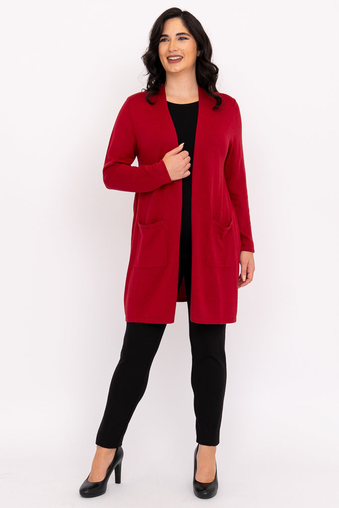 Justine Sweater - Soft Bamboo Cotton Knit Top with Lipstick Red Color | Perfect for Casual Wear, Office Outfits & Date Nights