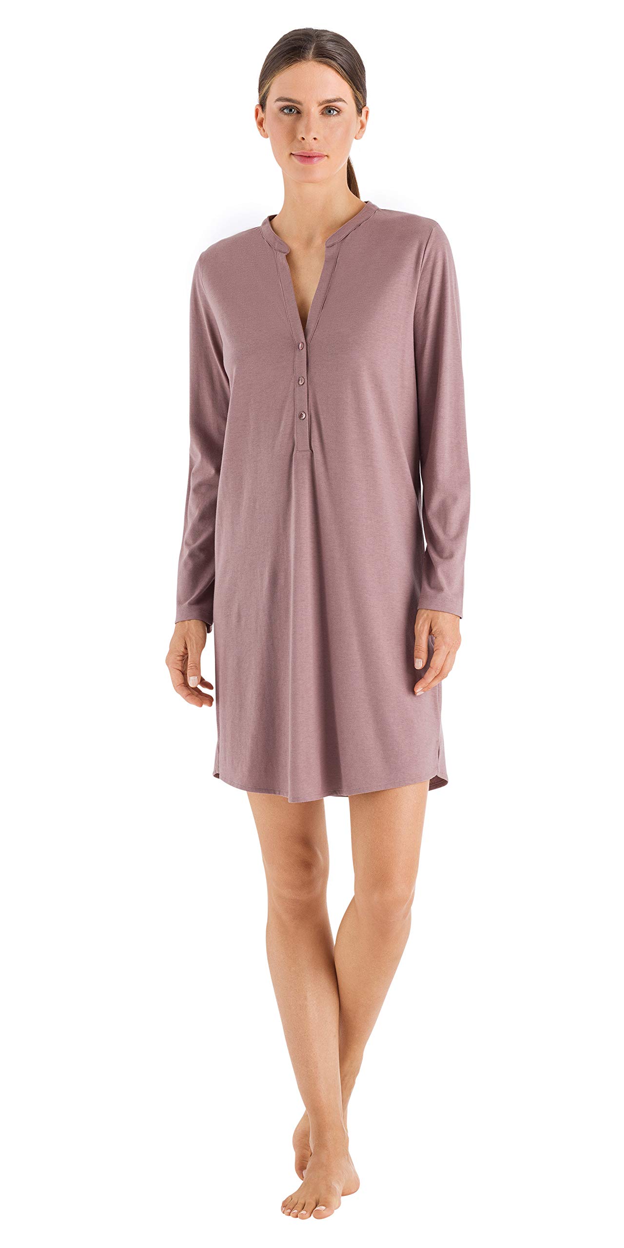 HANRO Women's Sleepwear & Lounge Long Sleeve Nightgown - Soft Comfortable Sleep Dress for Relaxing at Home or Travel