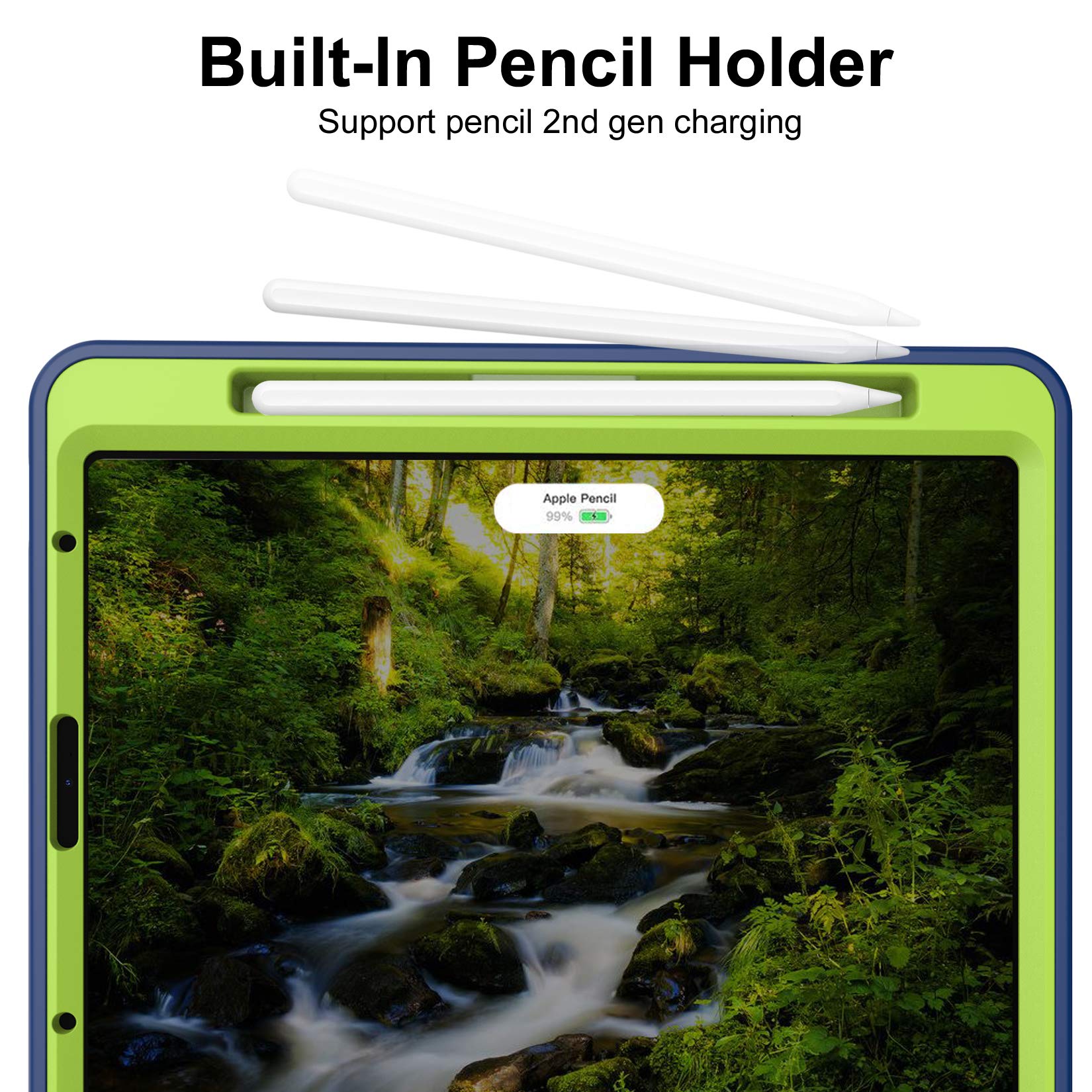 Shockproof iPad Air 4 Case 2020 & iPad 10.9 Case with Pencil Holder - 3-Layer Protective Cover for 4th Gen iPad Air (Supports 2nd Gen Apple Pencil Charging) | Perfect for Work, School & Travel Protection