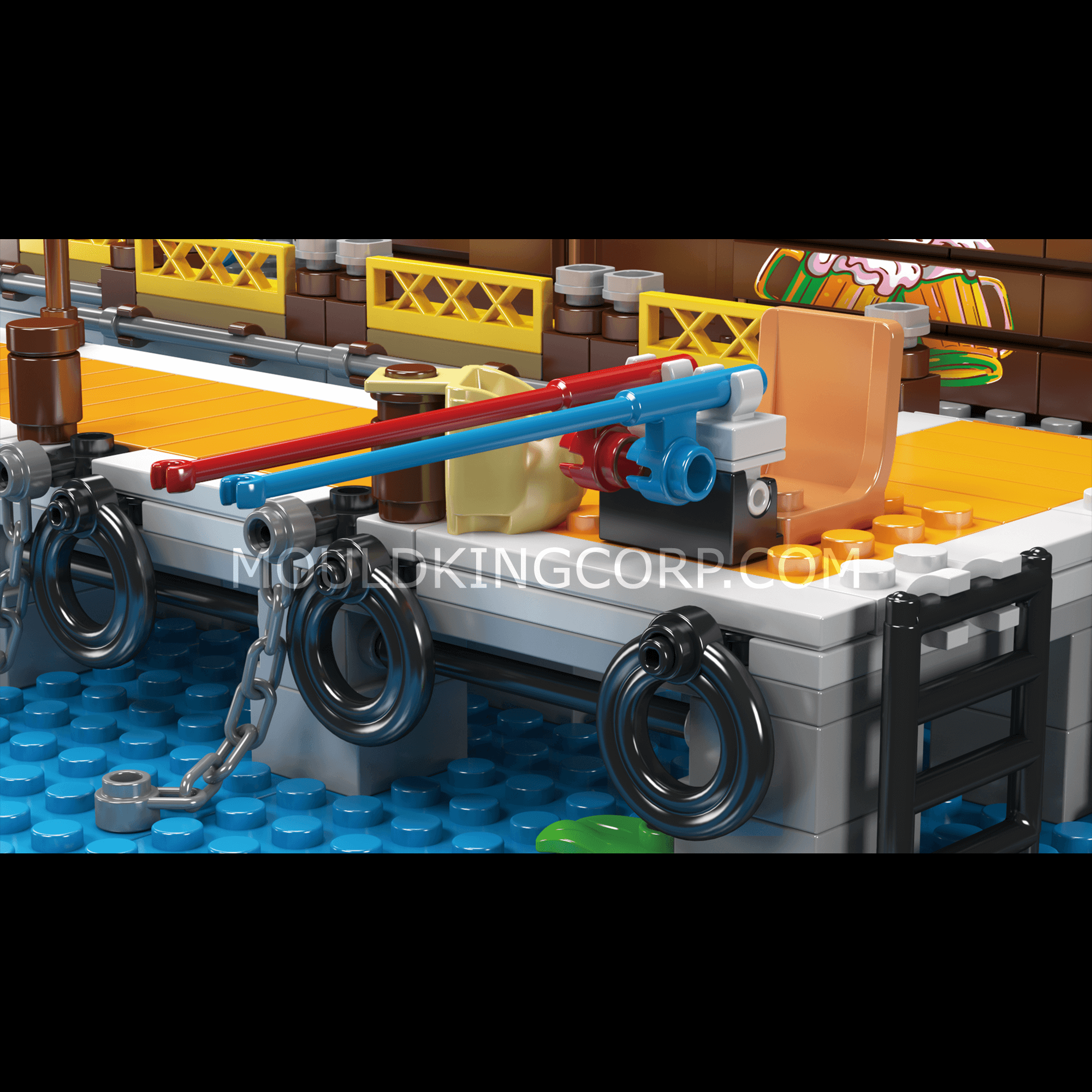 Mould King 10108 Dockside Tavern Building Blocks Set - 842 Piece Modular Castle Model Kit for Adults & Teens | Creative Gift for Collectors & DIY Enthusiasts | Perfect for Home Decor, Display & Role-Playing Games