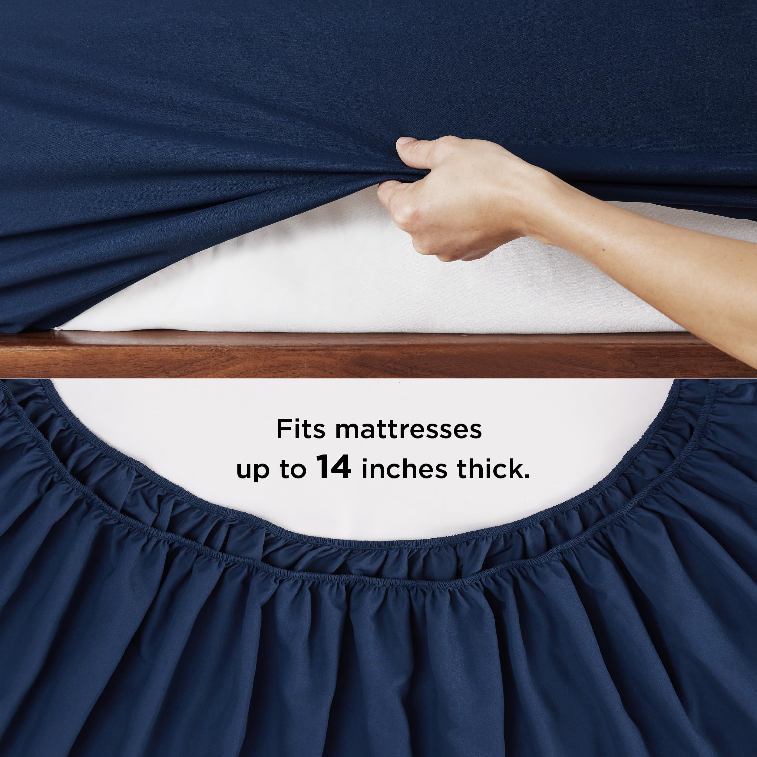 Bedsure 5-Piece Navy Blue Twin Bedding Set - Soft Comforter, Fitted Sheet, Flat Sheet, Pillowcase & Sham - Complete Bed in a Bag for Kids, Teens & Guest Rooms - Perfect for Cozy Sleep & Stylish Bedroom Decor