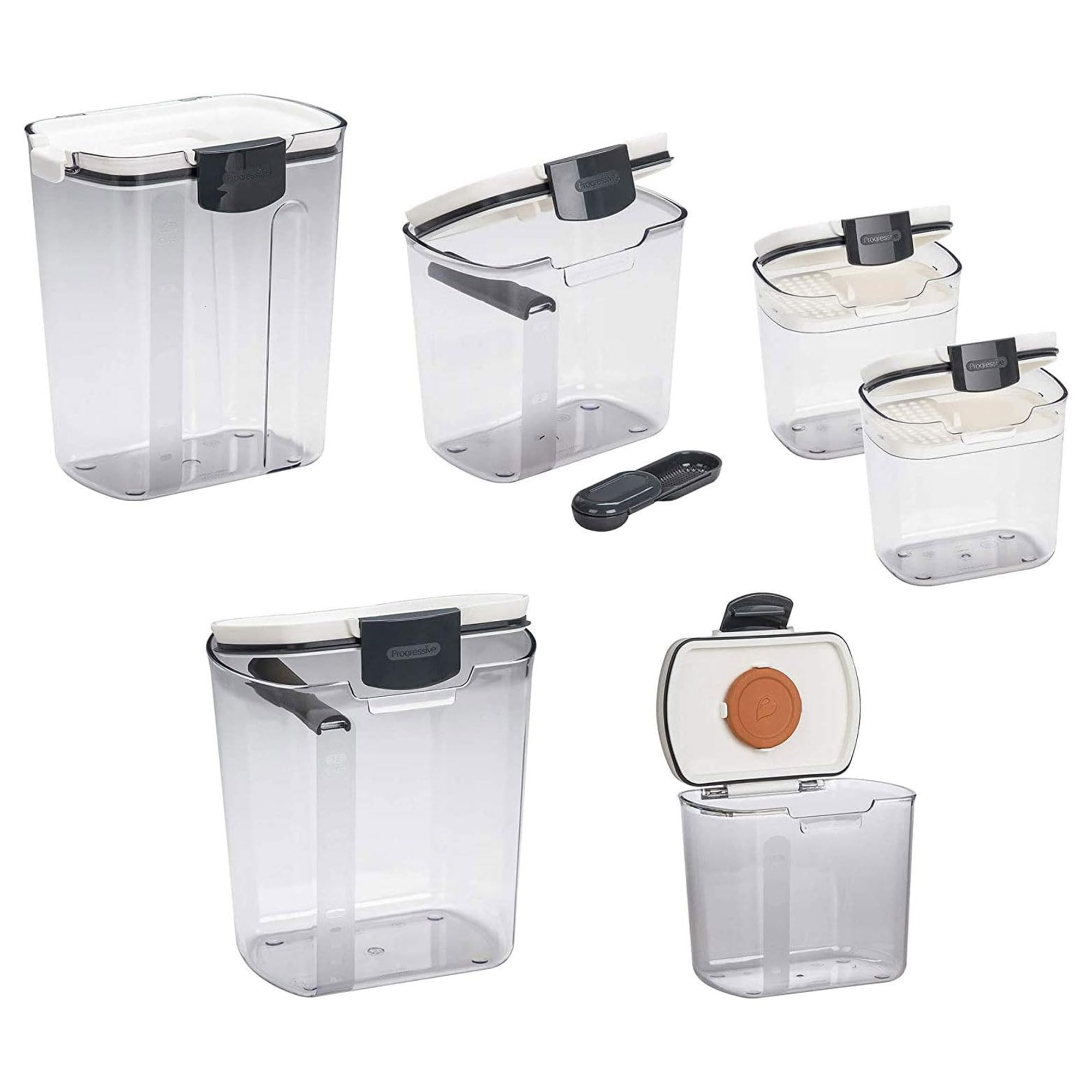 Progressive ProKeeper Airtight Food Storage Containers Set - 8-Piece Multicolor Canisters for Flour, Sugar, Baking Ingredients | BPA-Free Kitchen Organization | Perfect for Pantry, Countertop & Baking Needs