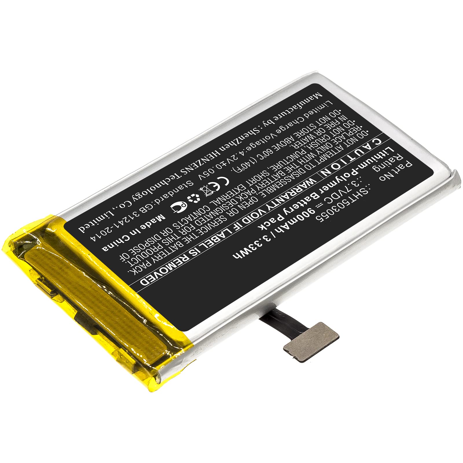 Synergy Digital GPS Battery - 3.7V Li-Polymer 900mAh Replacement Battery for Golf Buddy SHT503055 GPS | Perfect for Golf Course Navigation & Outdoor Sports Tracking