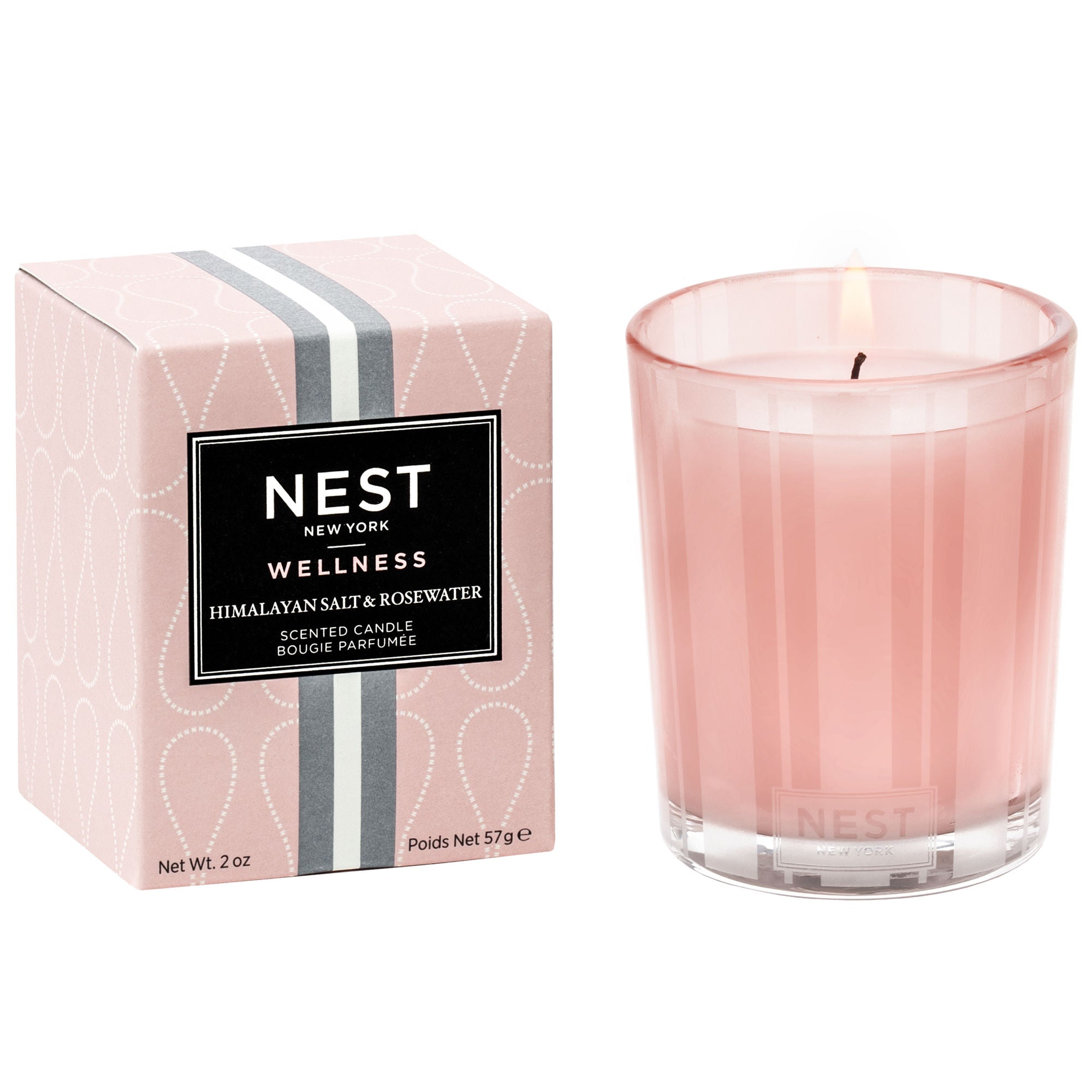 Himalayan Salt & Rosewater Scented Candle - Natural Aromatherapy for Relaxation, Meditation & Home Decor