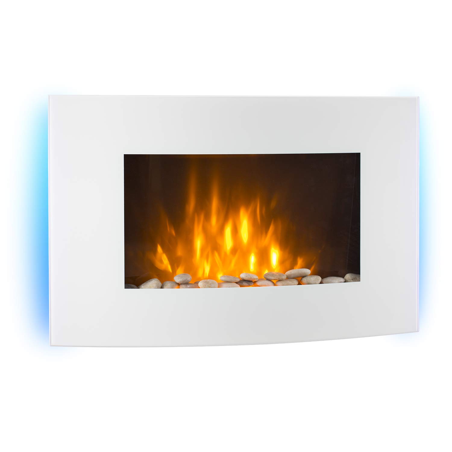 Klarstein Lausanne Vertical/Horizontal Electric Wall Fireplace with Realistic LED Flame Simulation - Ultra Quiet Operation for Bedroom, Living Room & Office