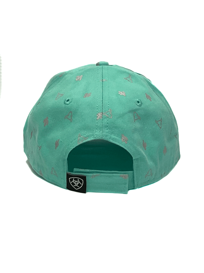 Ariat A300062433 Women's Cactus Bull Skull Cap in Turquoise - Perfect for Western Rodeo, Country Music Festivals & Cowgirl Fashion