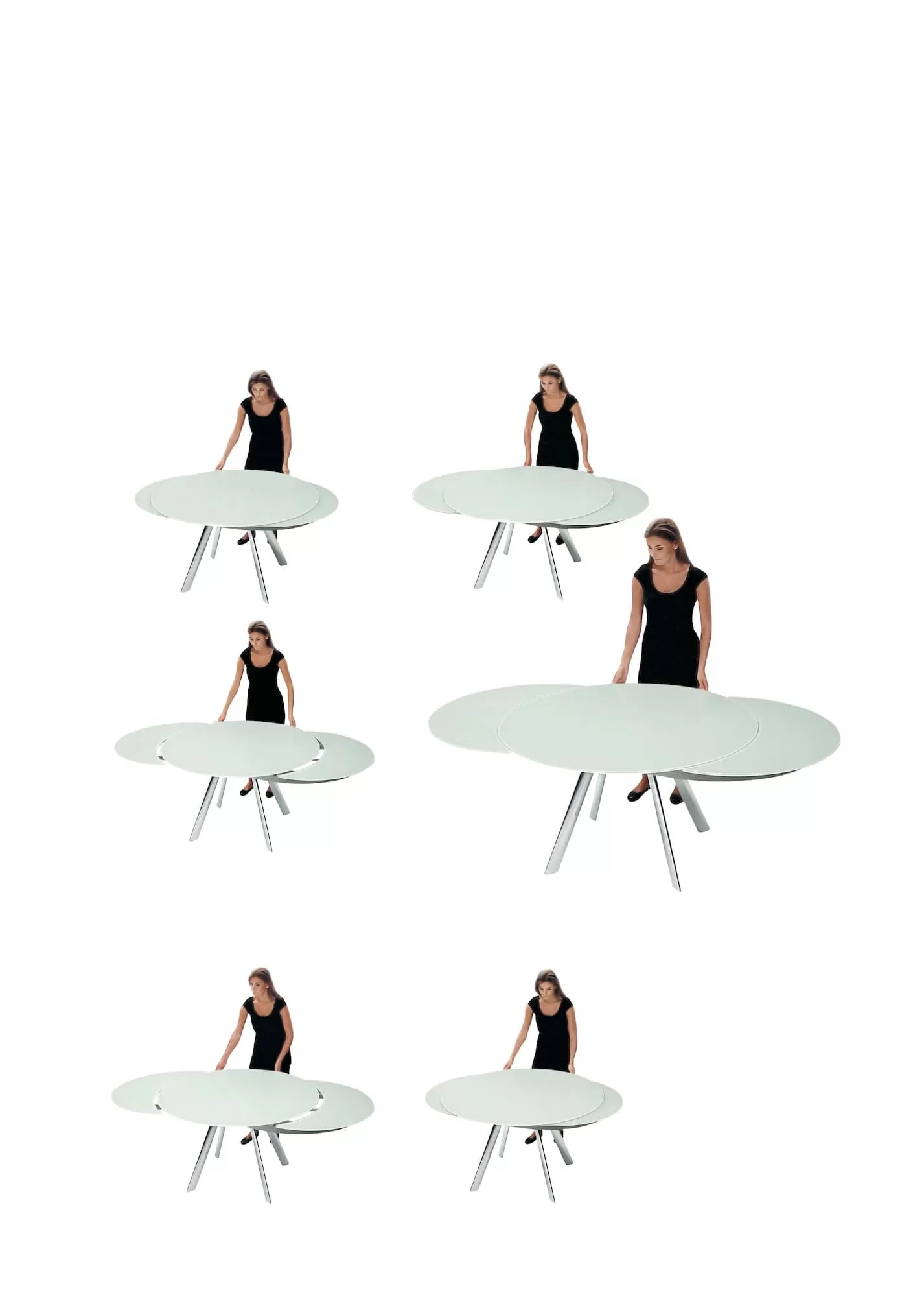 Giro Extendable Round Table - Expandable Dining Table for 4 to 8 People - Perfect for Small Spaces, Dinner Parties & Family Gatherings