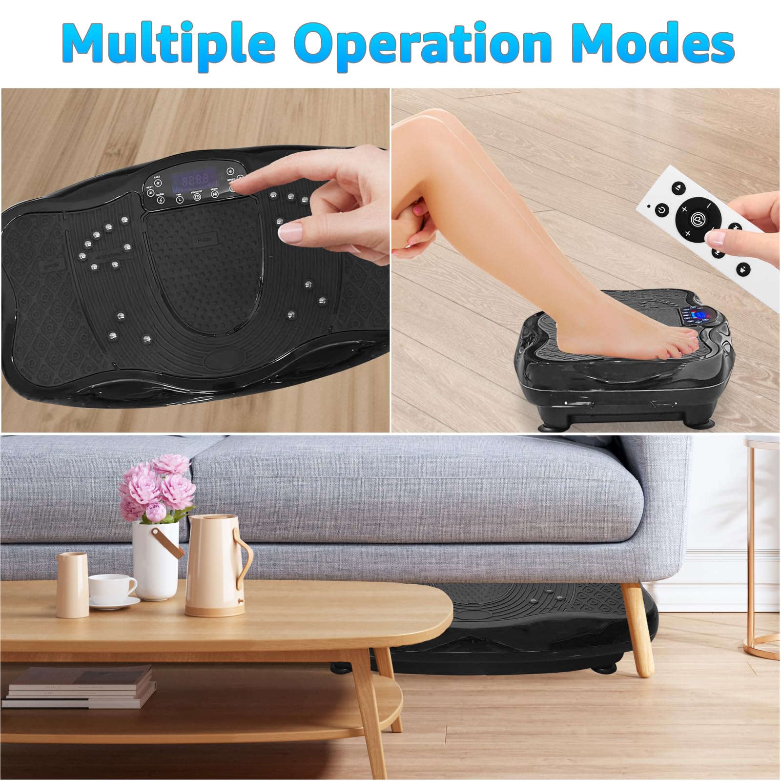 XXL 330 LBS Capacity Vibration Plate Exercise Machine - 120 Levels Whole Body Workout Platform with Resistance Bands - Home Gym Equipment for Weight Loss, Muscle Toning & Recovery - Perfect for Home Fitness, Physical Therapy & Senior Exercise (Black)