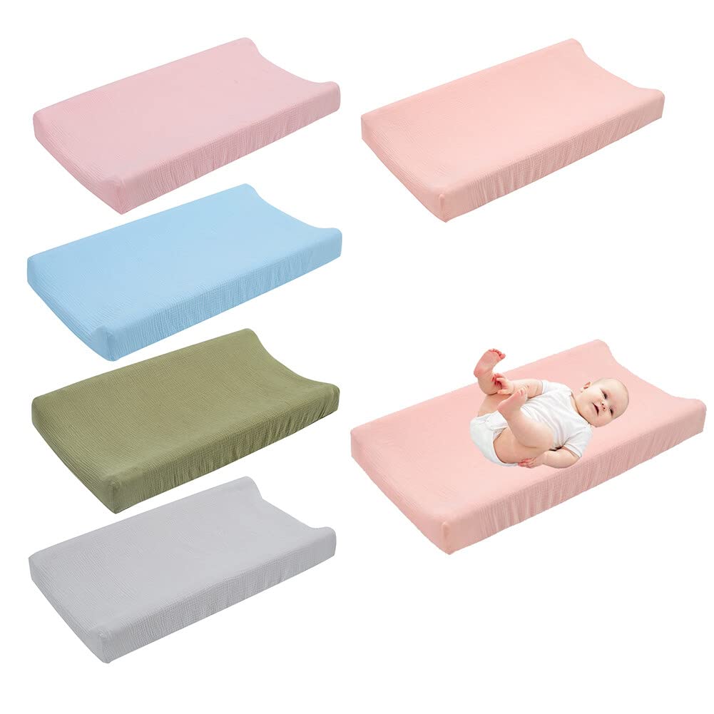 Soft & Breathable Changing Pad Cover for Baby Girls & Boys - Removable Solid Color Diaper Changing Table Pad Cover - Perfect for Nursery, Daycare & Travel