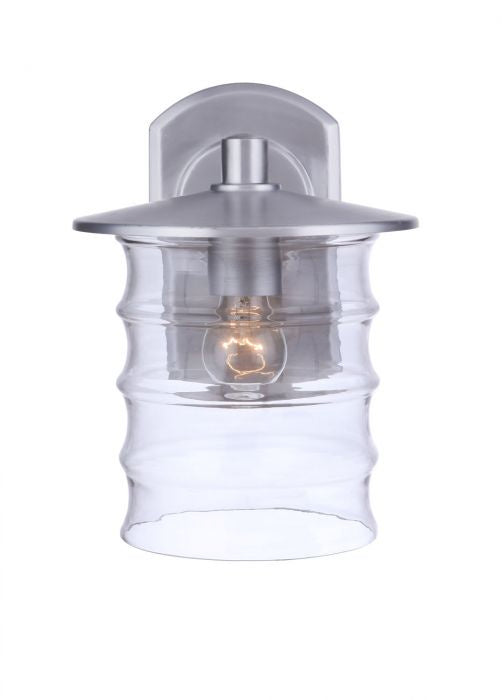 Canon One Light Outdoor Wall Mount in Satin Aluminum - Durable Exterior Light Fixture for Porch, Patio & Garden Lighting | Weather-Resistant Aluminum Sconce