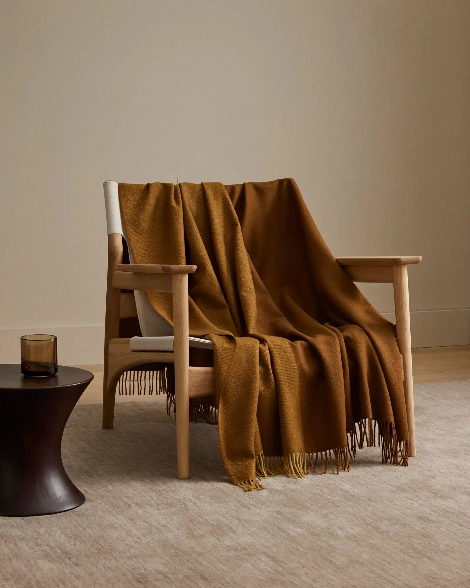 Fiord Throw Blanket in Caramel - Soft & Cozy Knit Blanket for Couch, Bed, and Home Decor | Perfect for Living Room, Bedroom, and Gift Giving