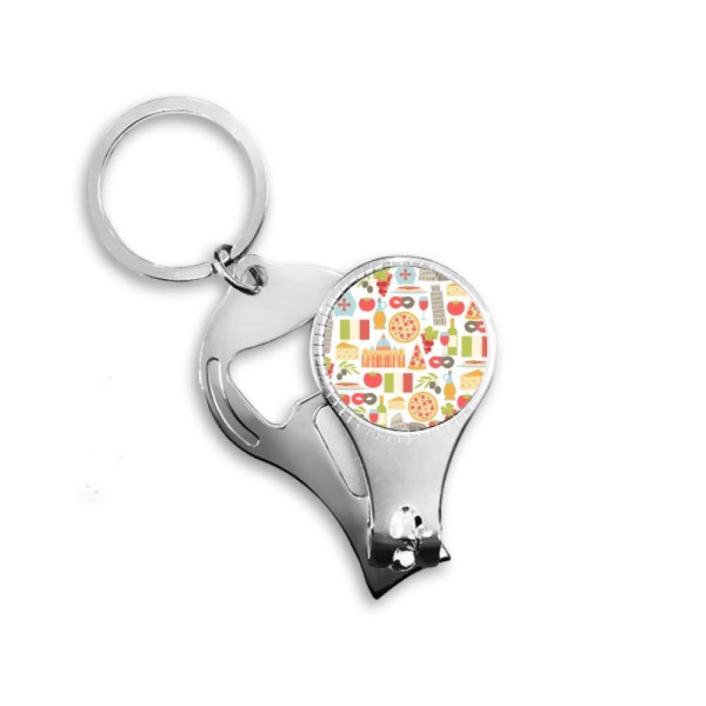Italy Leaning Tower of Pisa Keychain - Roman Nail Clipper, Bottle Opener & Ring - Perfect for Travel Gifts, Key Rings & DIY Projects