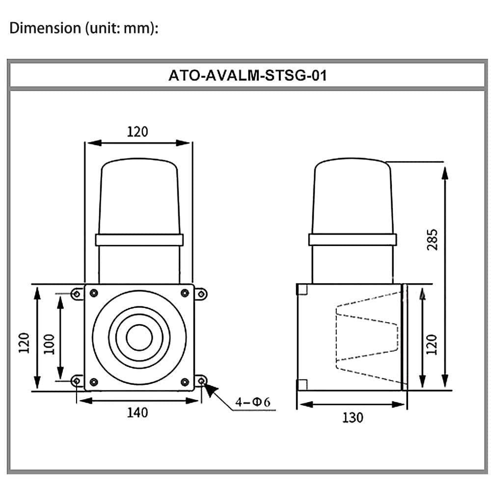 ATO 106-120dB Adjustable Audible & Visual Alarm with Strobe Light - 24V DC Security Siren for Home & Business Warning Systems | Ideal for Emergency Alerts, Industrial Safety, and Security Applications