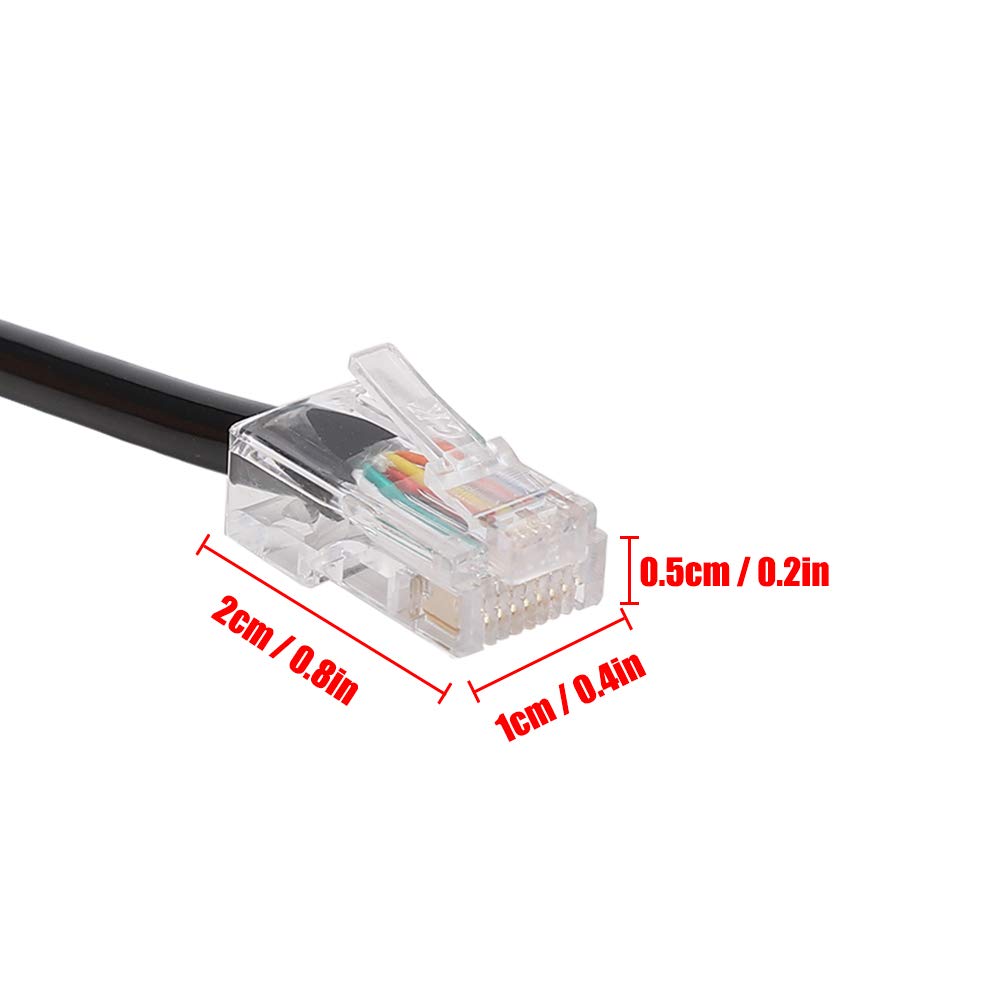 8 Pin Hand Microphone Cable - Walkie Talkie Replacement Wire with Crystal Modular Plug | Durable ABS Headset Shoulder Mic for Security, Driving, Hiking & Patrol Duty | Compatible with Two-Way Radios and Communication Devices