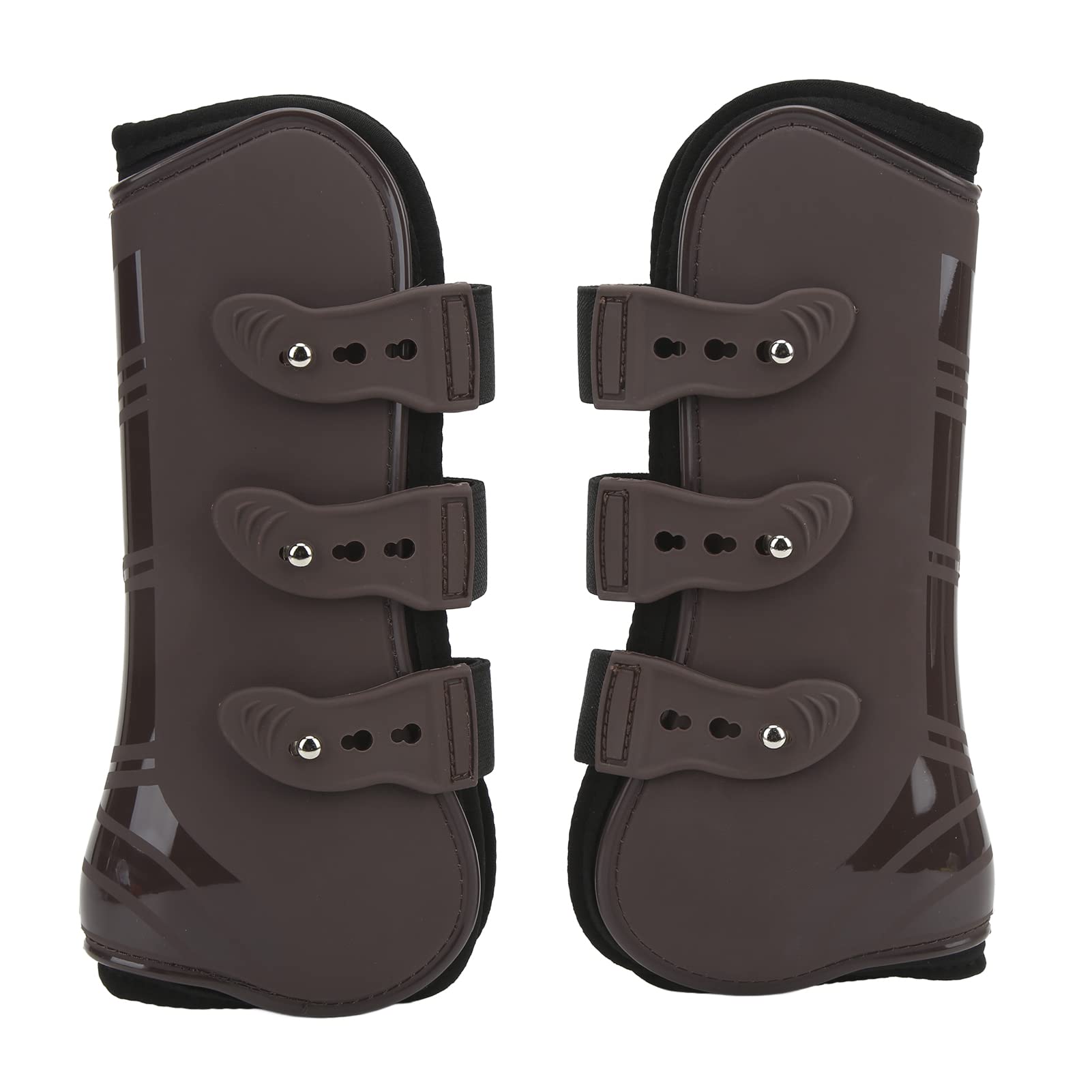 HEEPDD 2-Pack Adjustable Horse Hind Leg Boots & Tendon Boots Set - PU Neoprene Protective Leg Wraps for Riding, Jumping, Training & Show - Prevent Injuries for Equestrian Sports