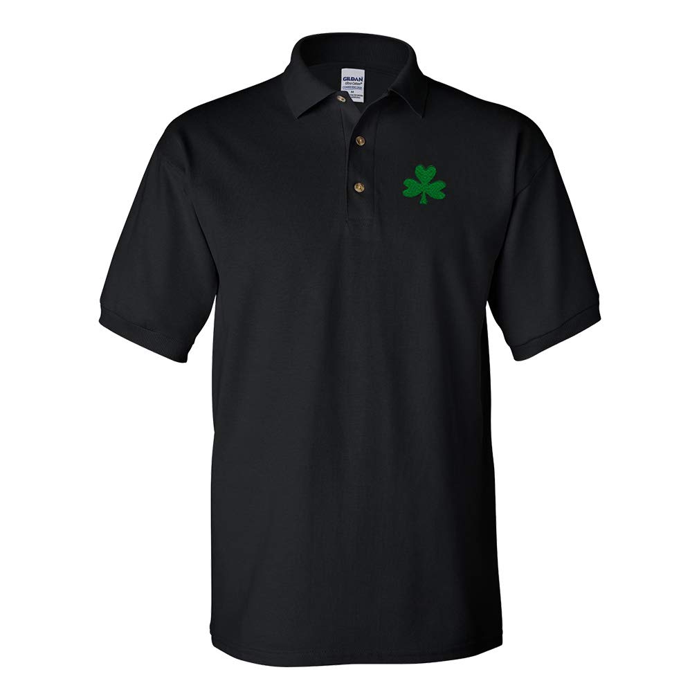 Custom Men's Polo Shirts with Shamrock Embroidery - 100% Cotton Short Sleeve Golf Shirts for Casual Wear & Team Sports