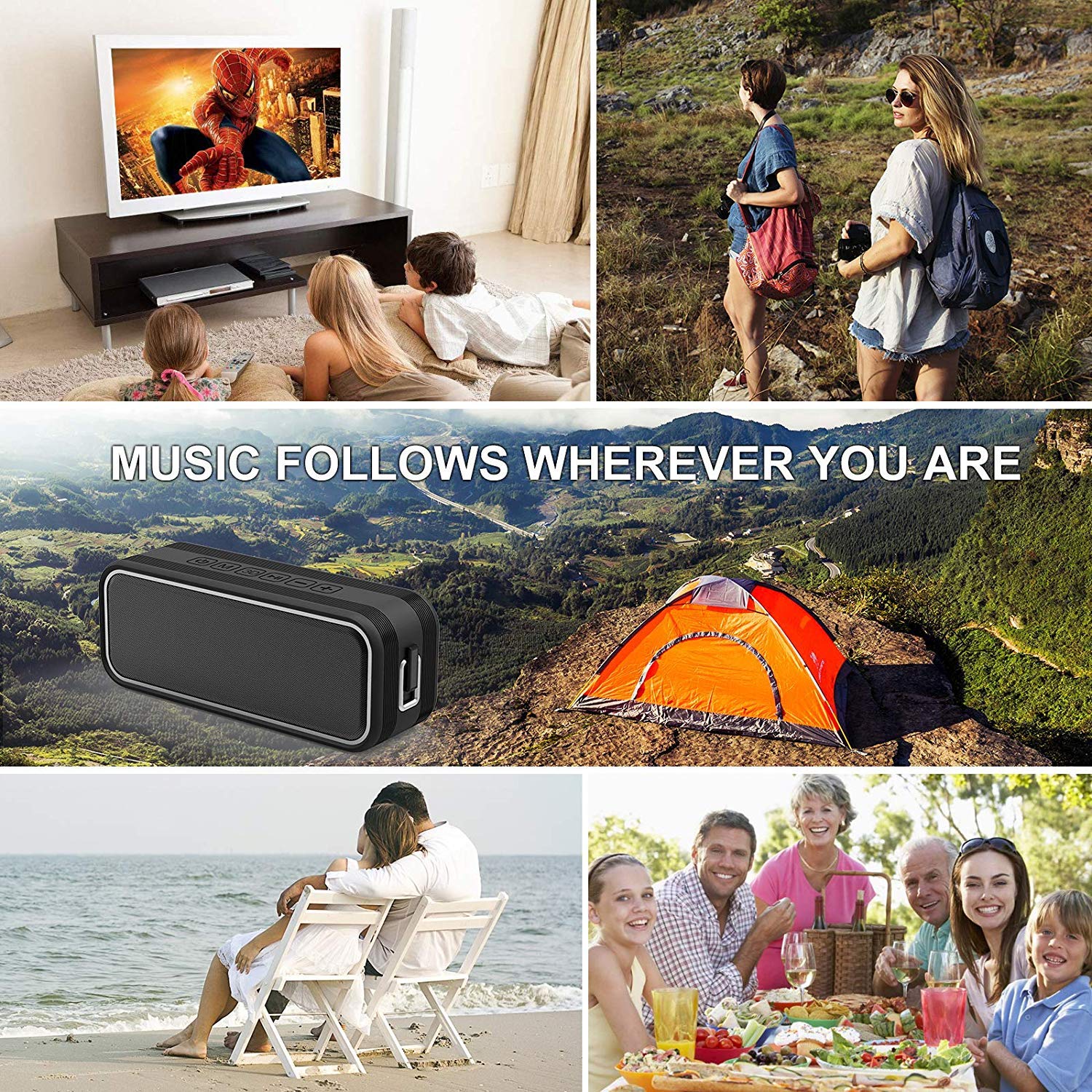 40W Portable Bluetooth Speaker with Dual Drivers, IPX7 Waterproof, 14H Playtime & TWS Pairing - Wireless Stereo Sound for iPhone, Samsung, Tablets - Perfect for Outdoor, Pool Parties & Travel