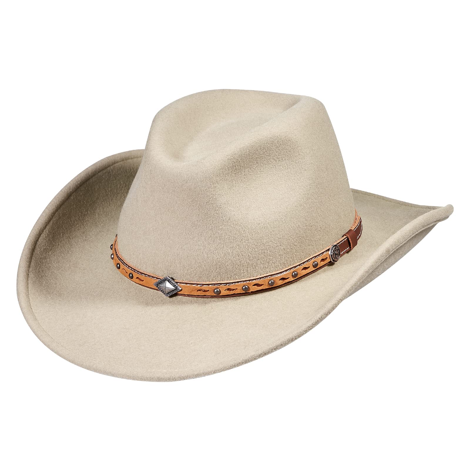 100% Wool Cowboy Hat for Women & Men - Wide Brim Western Cowgirl Hat, Felt Outback Rancher Panama Hat | Perfect for Country Rodeo, Music Festivals & Outdoor Adventures