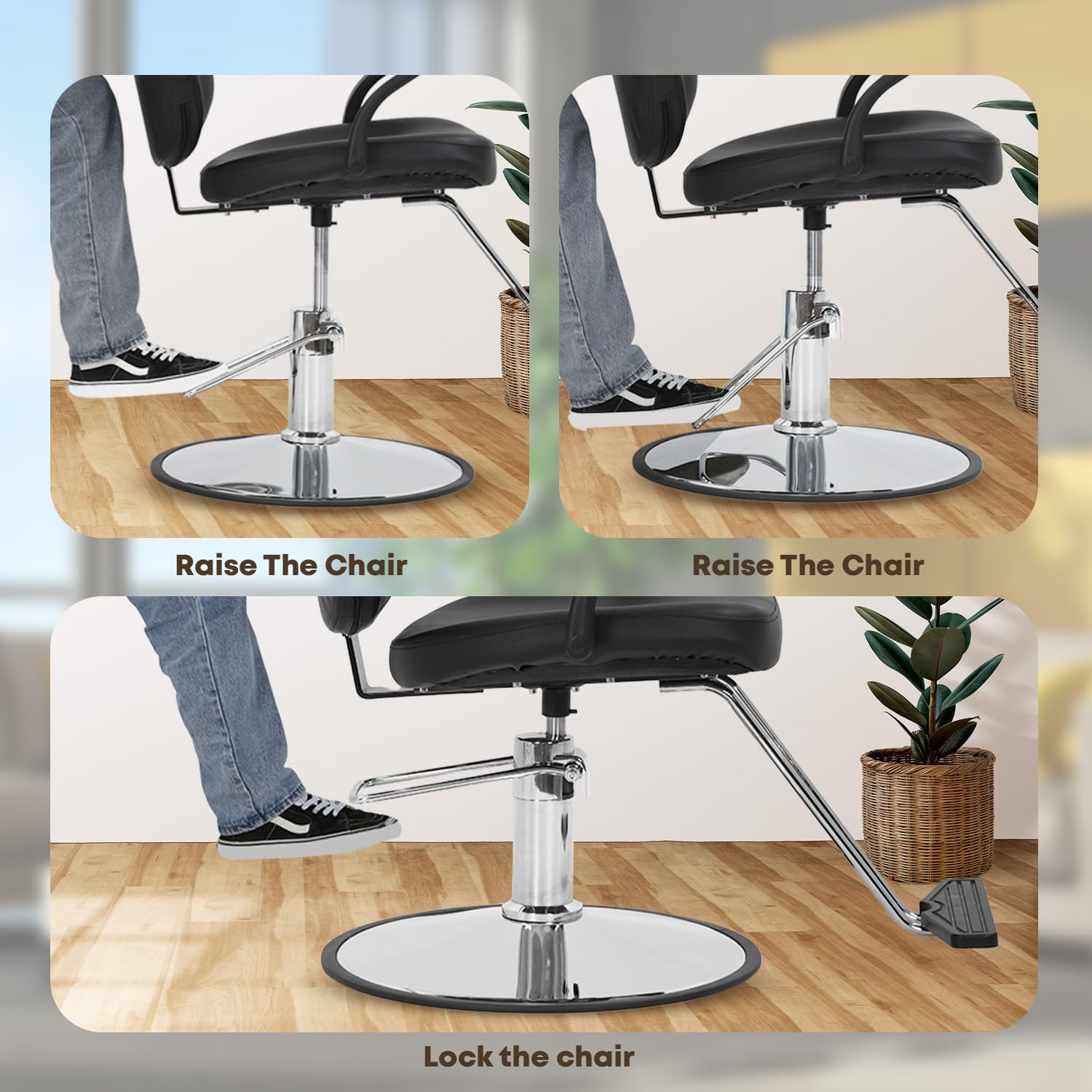 **Professional Hydraulic Barber Chair - Heavy Duty 360° Swivel Hair Salon Styling Chair with Ergonomic Design for Hair Cutting, Shampoo & Spa - Black Beauty Equipment for Men & Women Stylists | Perfect for Salons, Barbershops & Home Use**