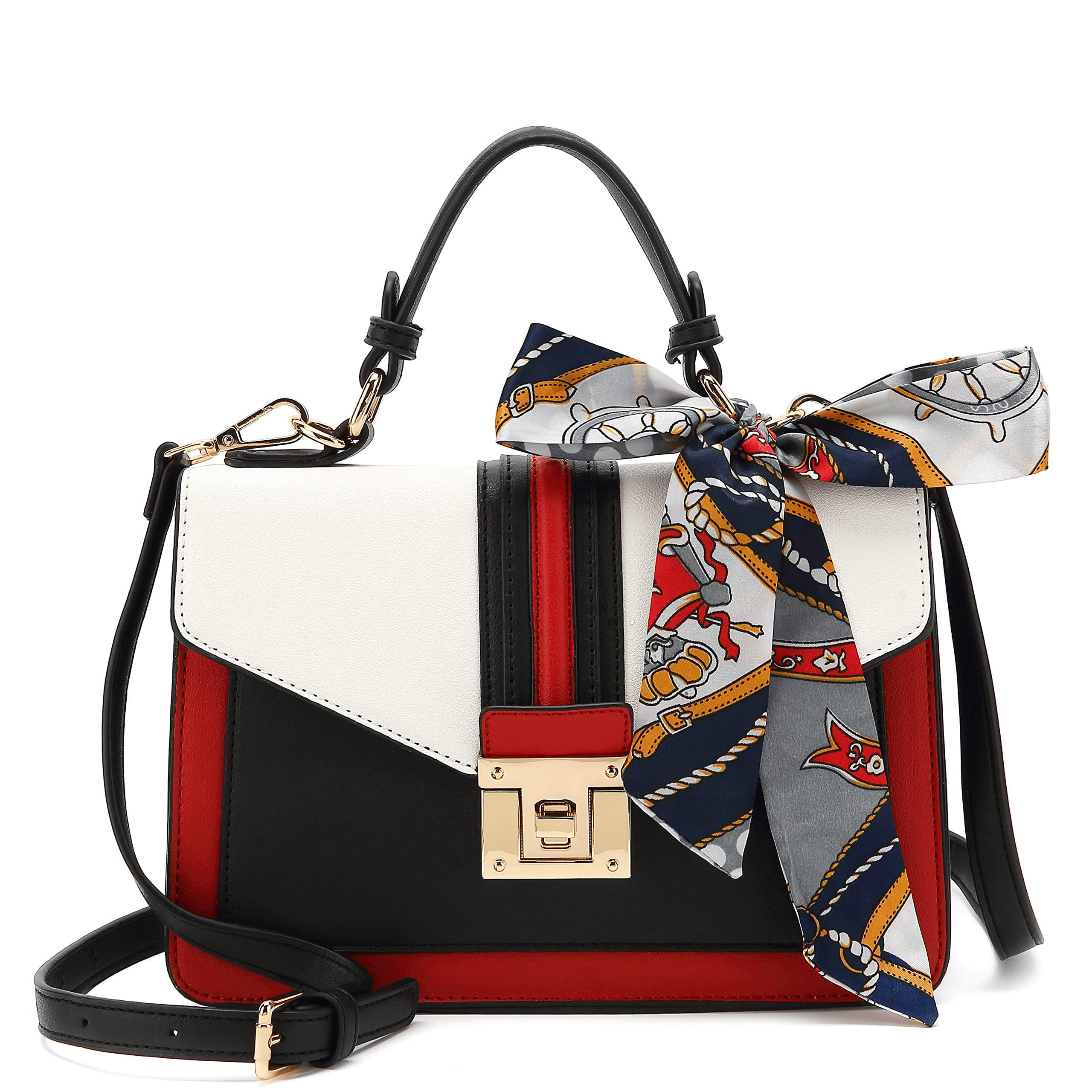 Stylish Scarleton Women's Crossbody Bag with Detachable Scarf - Fashionable Top Handle Shoulder Purse for Everyday Use, Work & Travel (Model H2065)