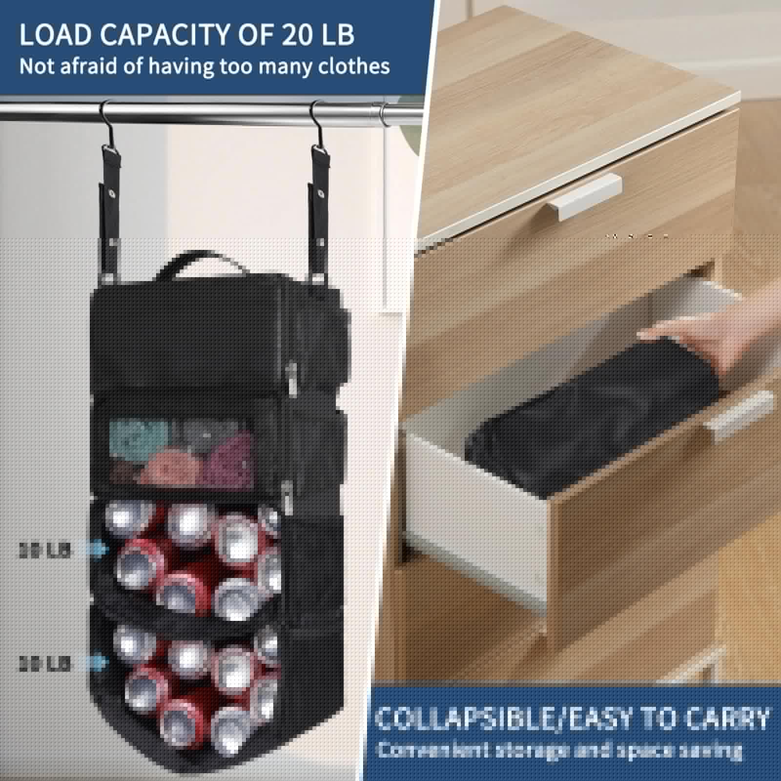 esouler Suitcase Organizer - Hanging Packing Cubes for Travel, Portable Collapsible Luggage Shelves for Carry-on Bags (Black, Small) | Perfect for Business Trips, Vacations & Weekend Getaways
