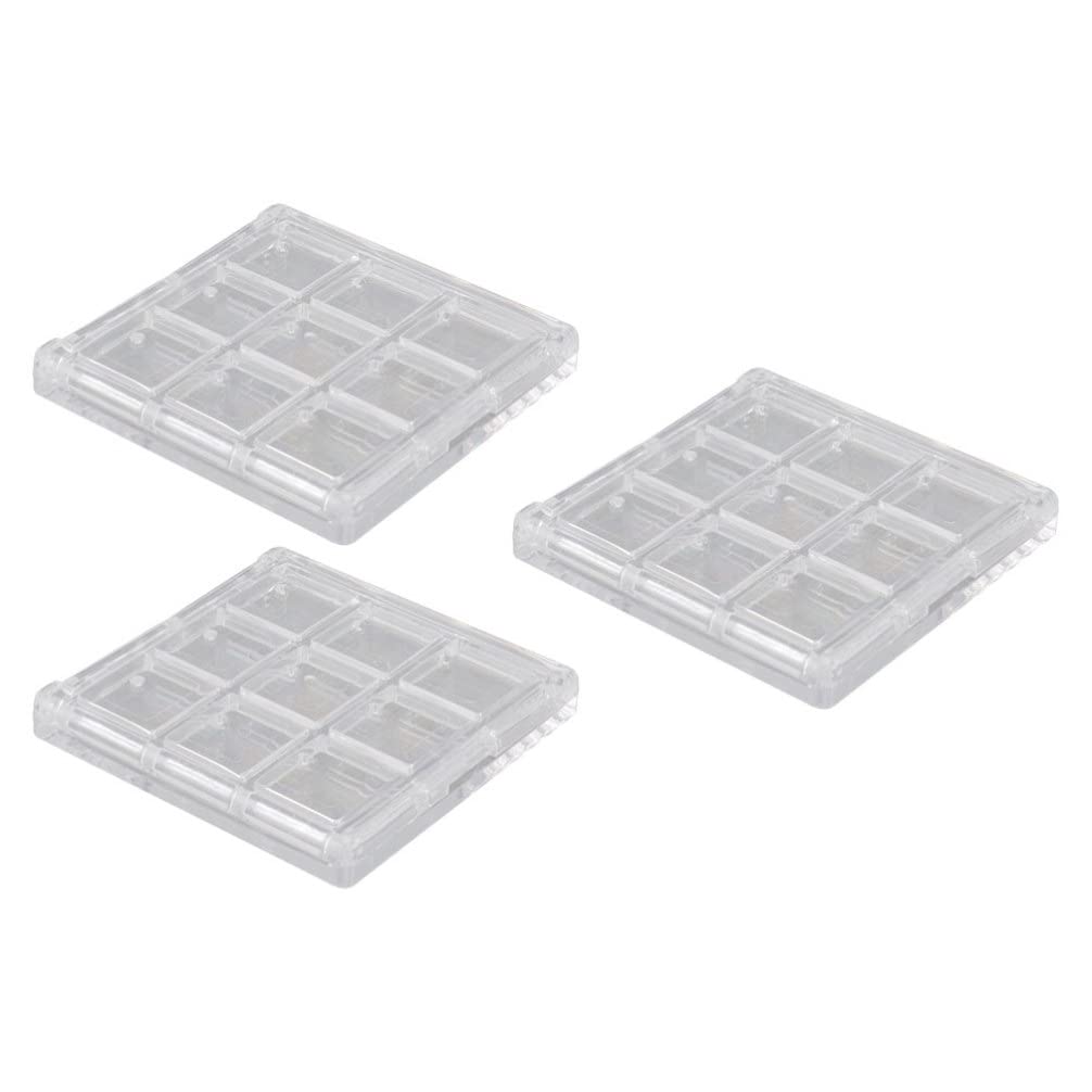 Beaupretty 3-Piece Square Makeup Organizer Set - Travel Eyeshadow & Loose Powder Storage Containers with PP Plastic Tray - White Cosmetic Organizer for Highlighters, Lipstick & Makeup Brushes | Perfect for Home Vanity & Travel Makeup Kit