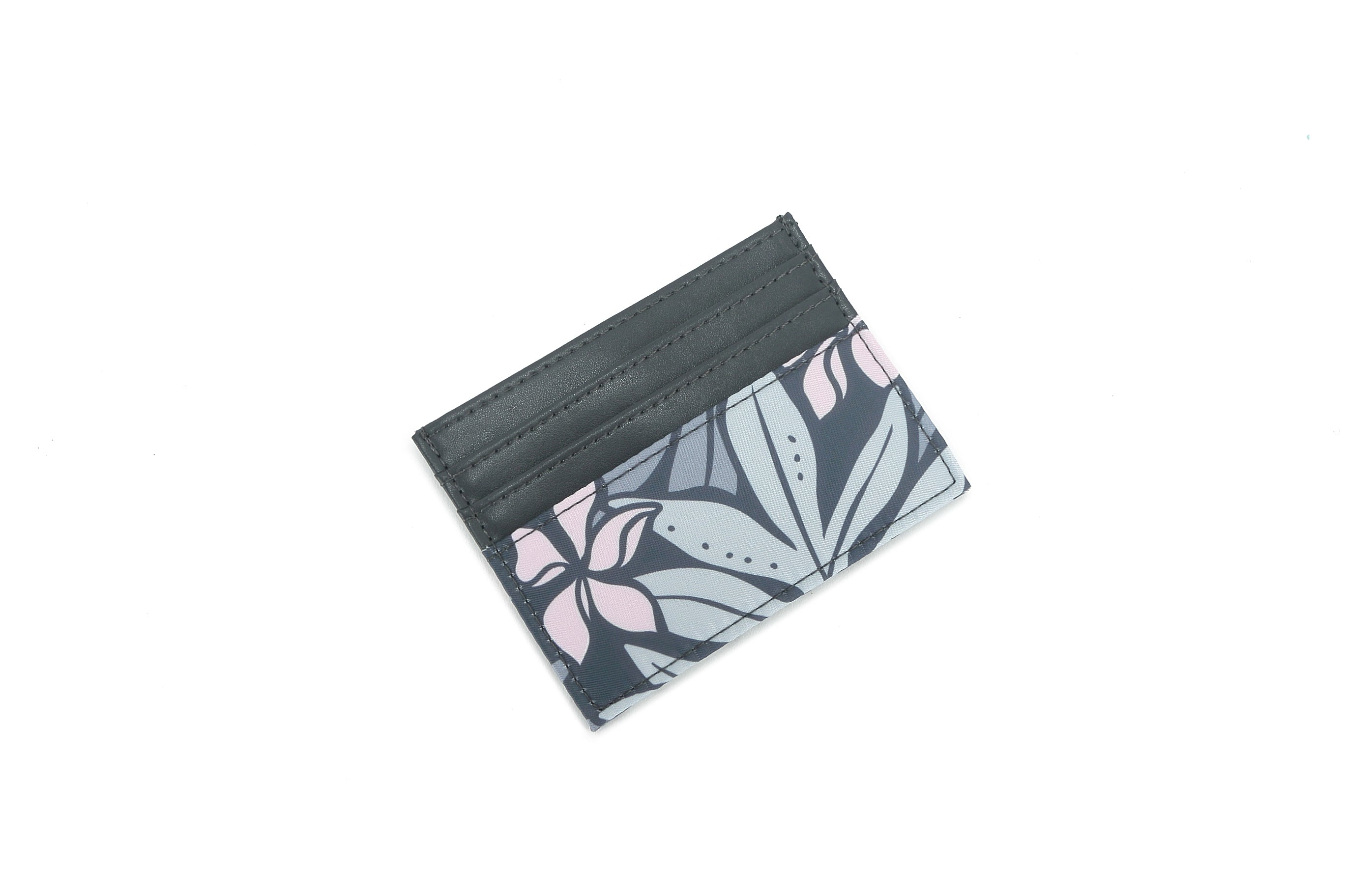 Meilany Ke'olu Laua'e Grey Card Holder Wallet - Slim RFID Blocking Credit Card Case for Women & Men - Perfect for Travel, Work, and Everyday Use