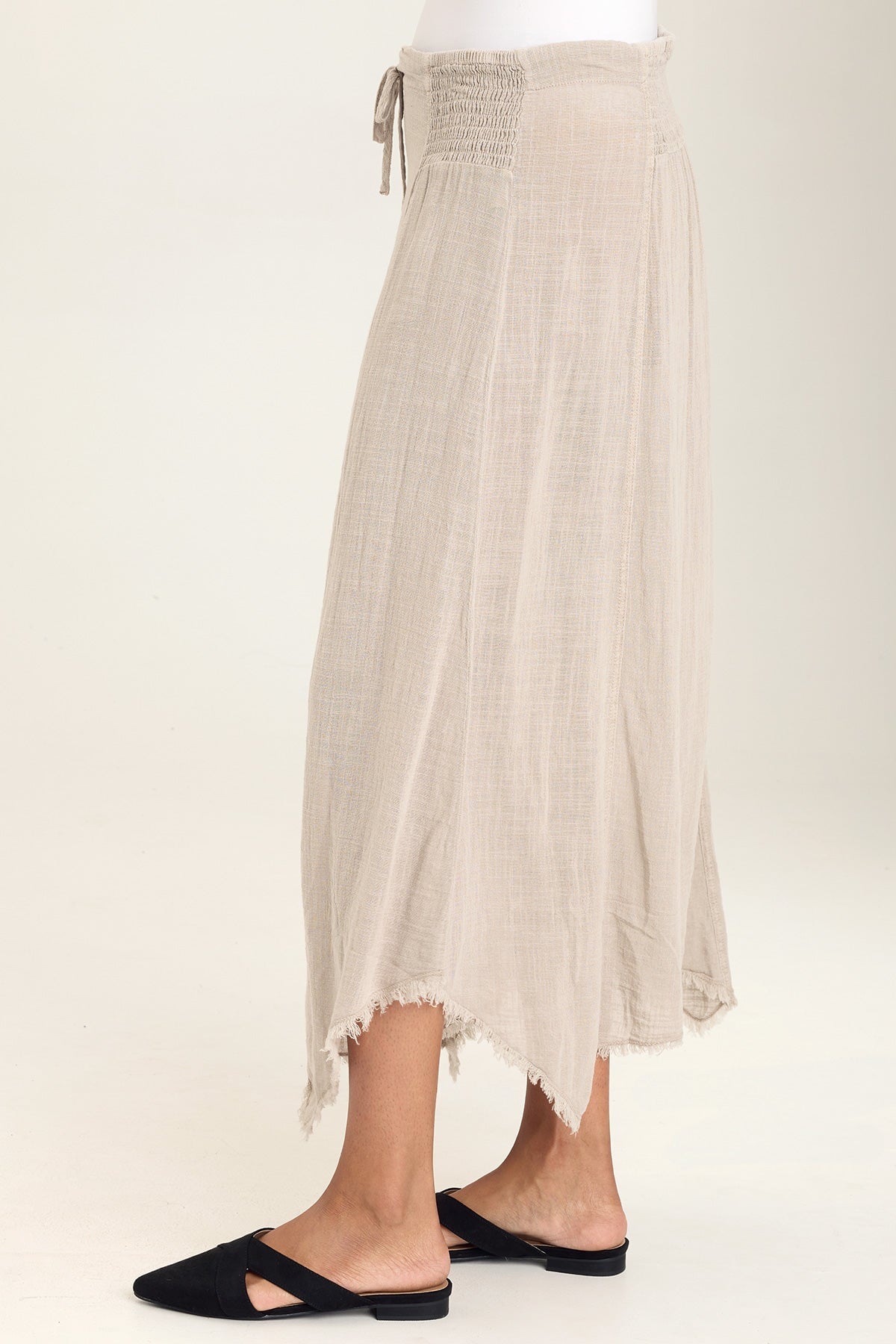 Zuri Gauze Handkerchief Casual Midi Skirt - Breathable Summer Skirt for Women | Boho Beach Skirt, Vacation Outfit, Casual Day Dress