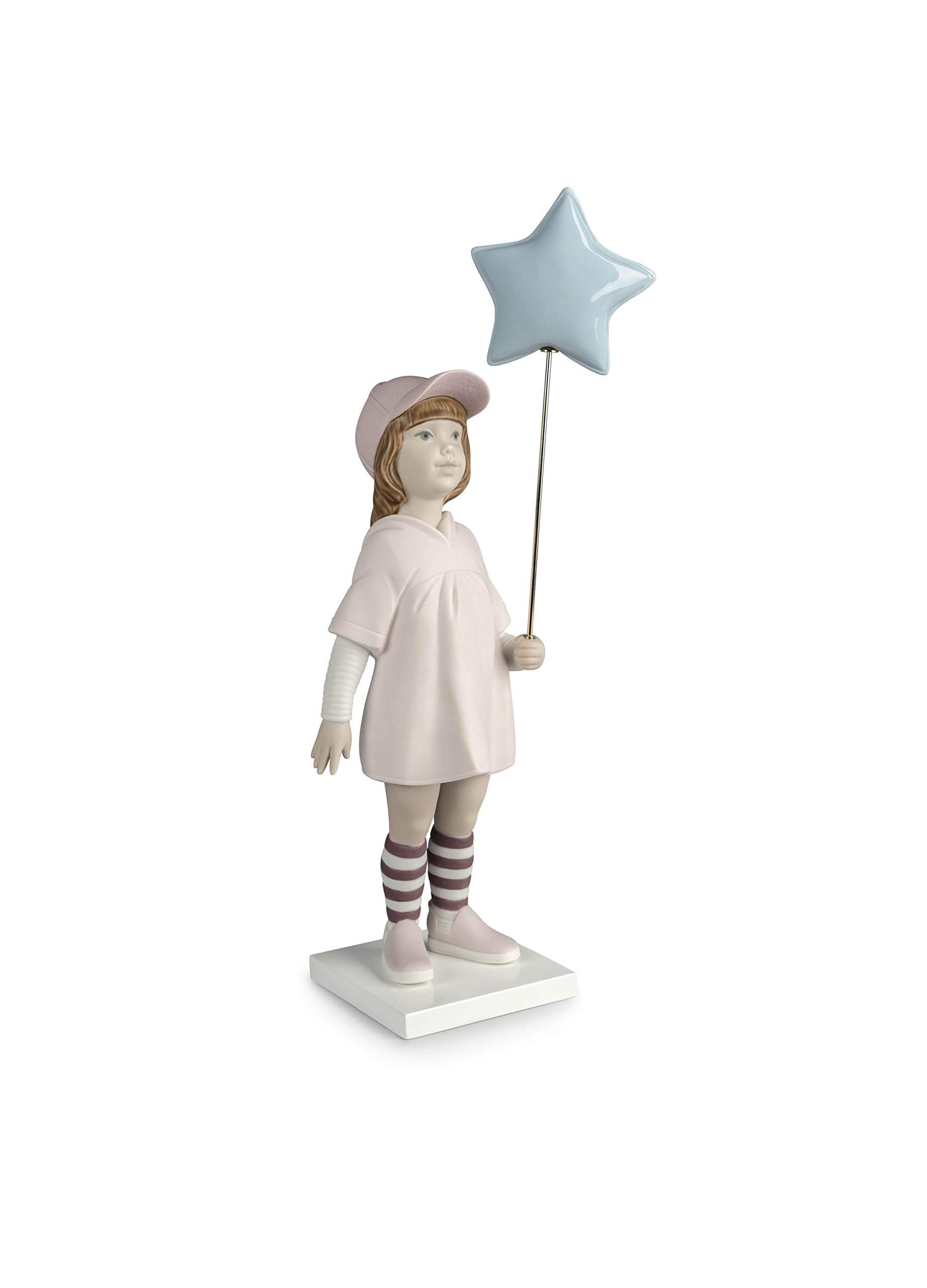 LLADRÓ Follow Your Star Porcelain Girl Figurine - Elegant Collectible Home Decor for Living Room & Gift Ideas