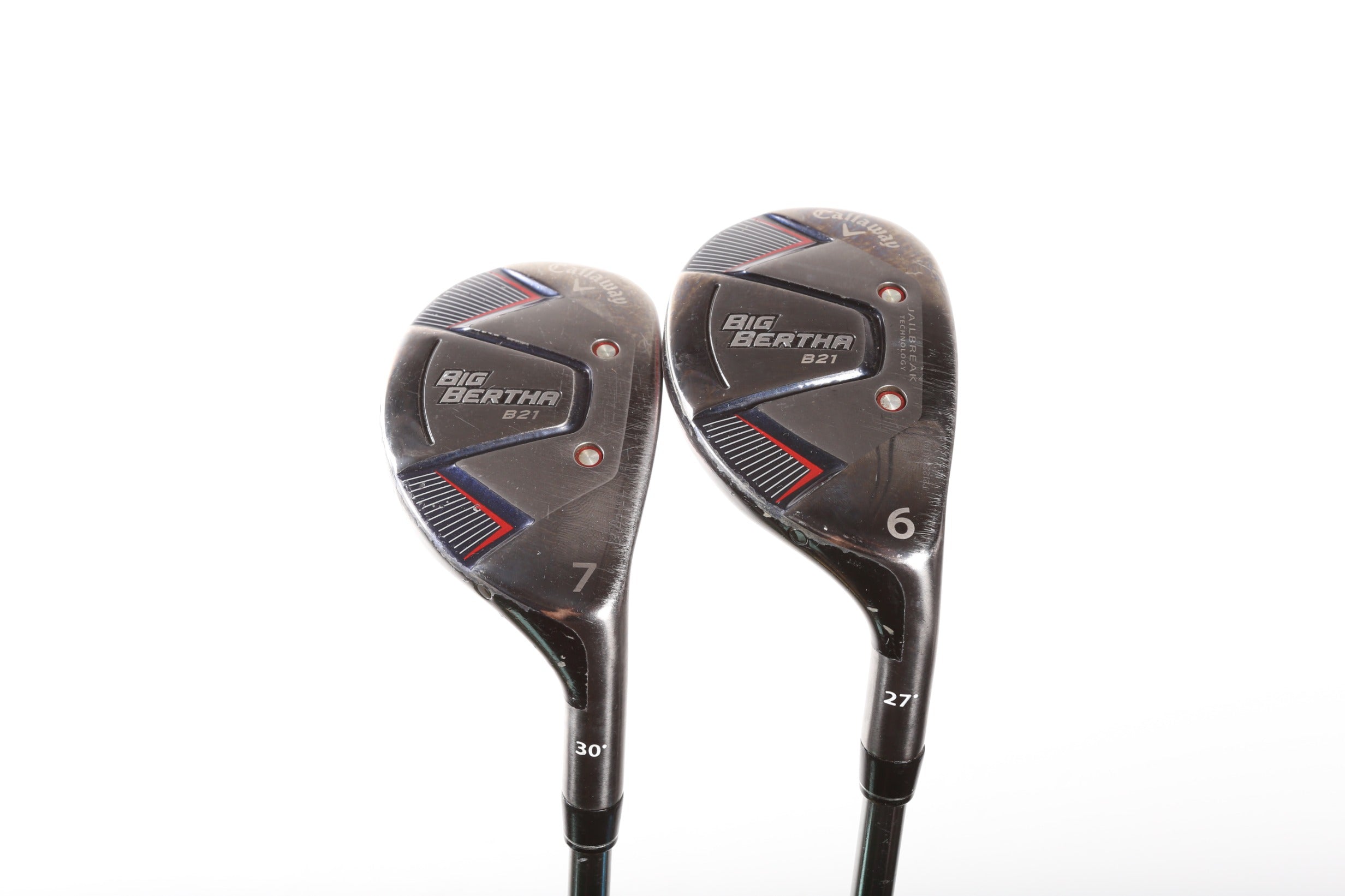 Used Callaway Big Bertha B21 Hybrid Golf Club Set - Right Handed 6H & 7H with Seniors Flex - Perfect for Senior Golfers & High Handicap Players on Fairway Shots