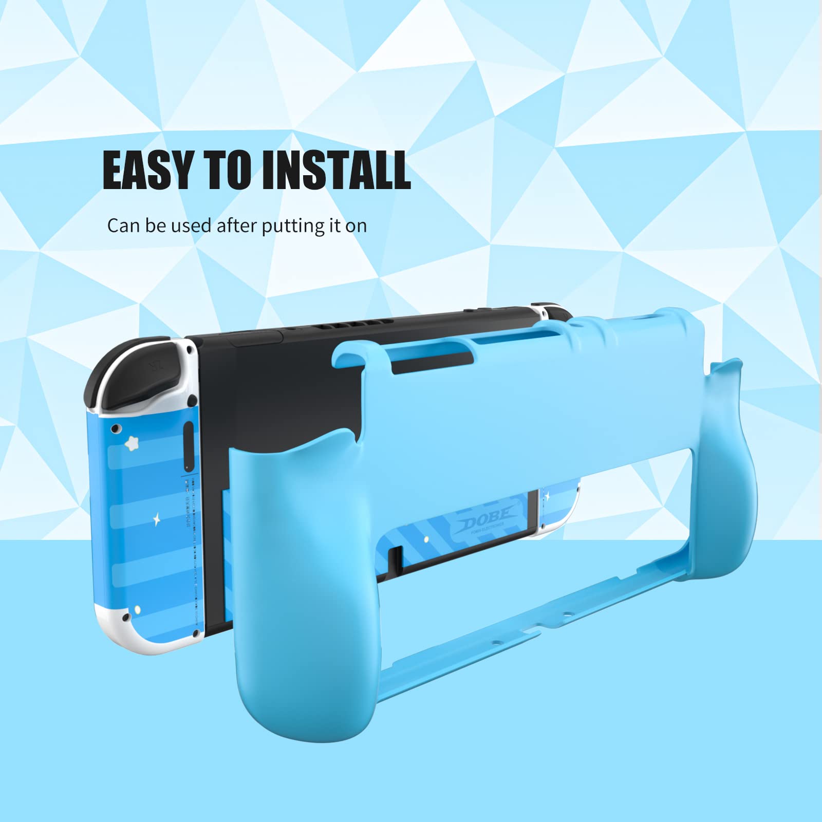 Nintendo Switch OLED Protective Case & Accessories Kit - Blue | Includes Switch OLED Game Case & Thumb Grips | Perfect for Travel, Gaming & Storage Protection