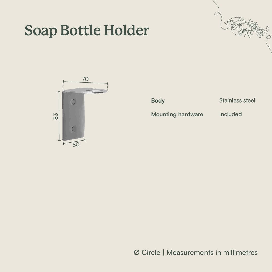 Brushed Nickel Soap Bottle Holder - Warm & Stylish Bathroom Organizer for Liquid Soap Dispensers - Perfect for Kitchen, Bathroom, and Shower Storage
