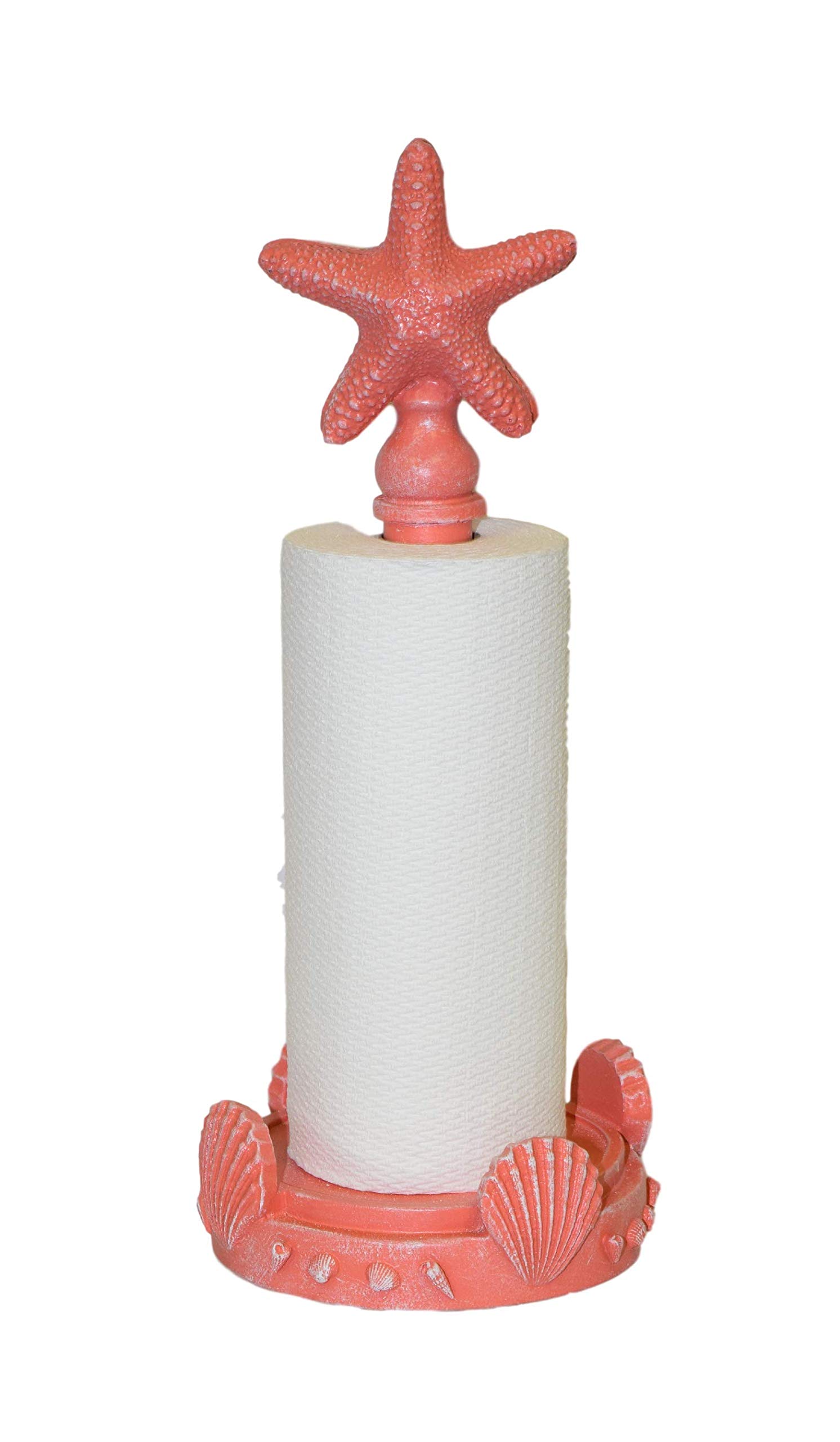 Hickory Manor House Starfish Paper Towel Holder - Coastal Beach Decor for Kitchen & Bathroom - Coral Themed Home Accessory