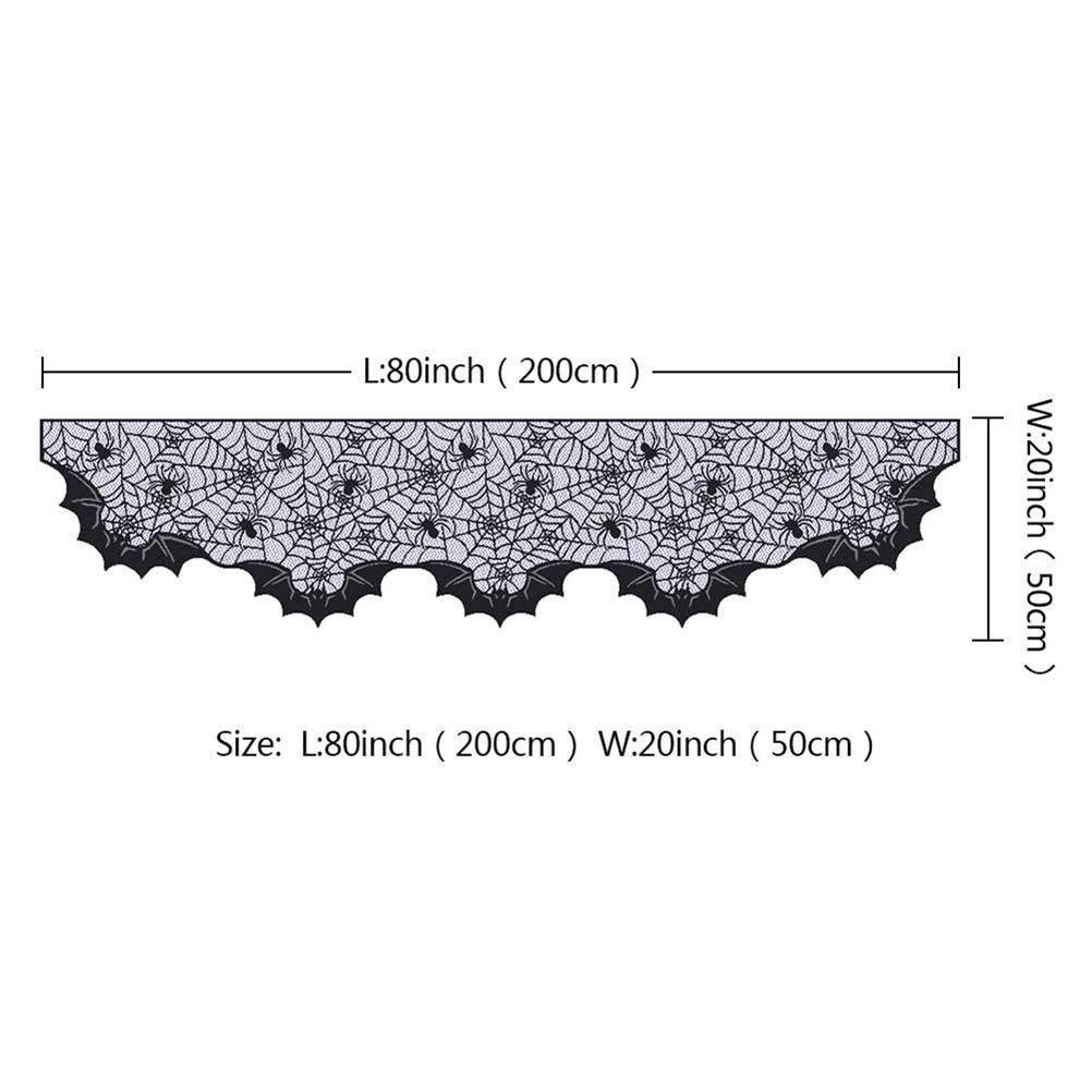 EXCEART Black Lace Table Runner - Elegant Halloween Dining Table Decor, Fireplace Cloth & Spider Web Board Game Decoration (20x72 Inches) - Perfect for Gothic Parties, Home Decor & Spooky Themed Events