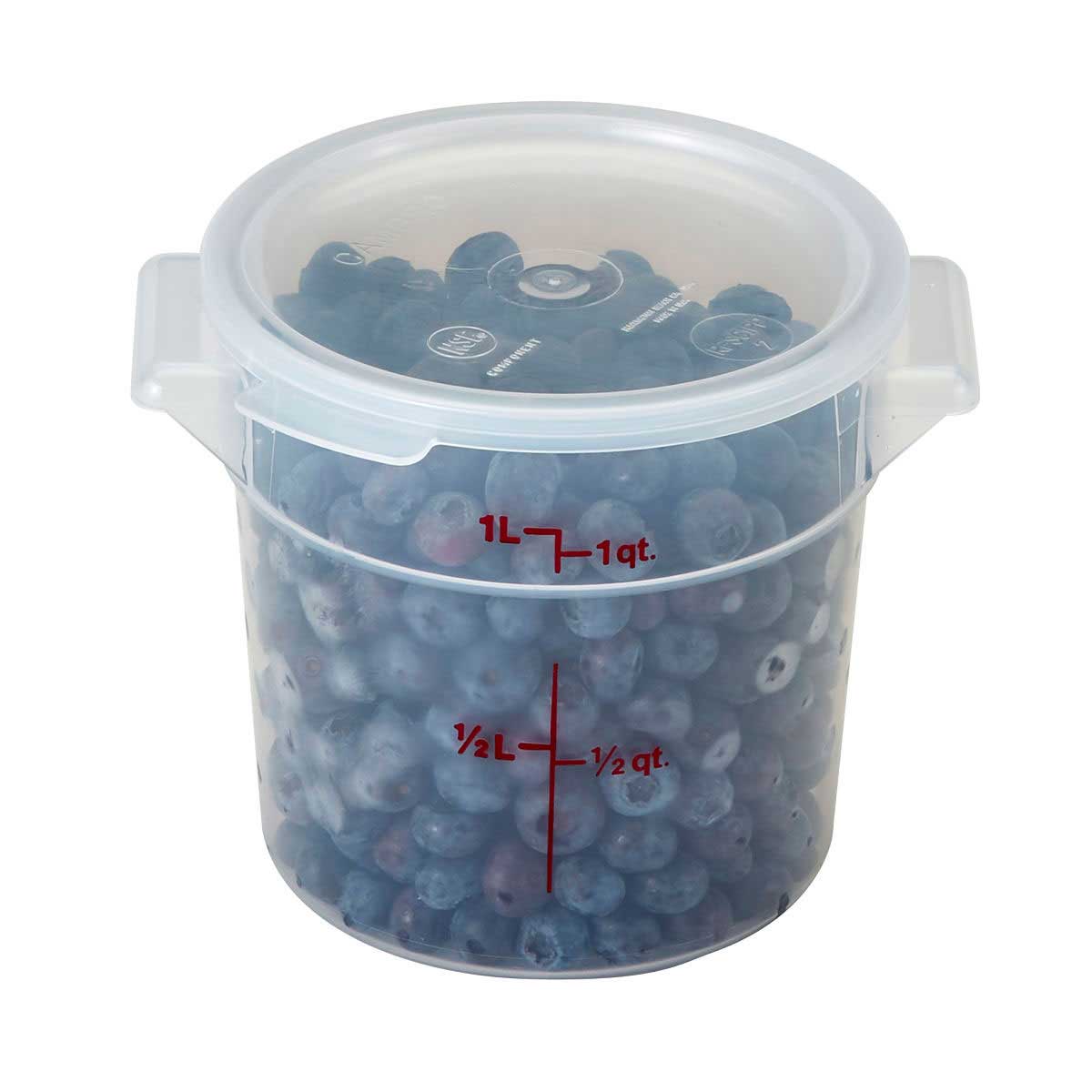 Cambro RFSC1PP190 1 Quart Round Translucent Storage Lid - Perfect for Food Storage, Meal Prep & Organization in Restaurants, Catering & Home Kitchens