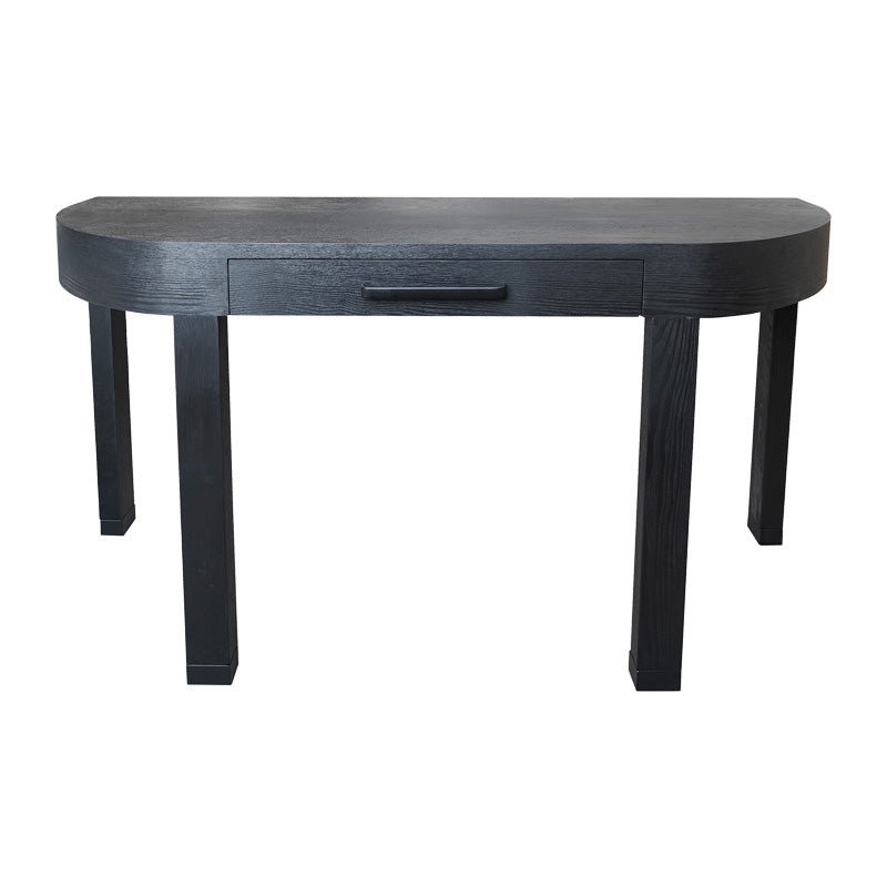 Palm Beach Half Round Console Table - Elegant Entryway Furniture for Hallway, Living Room & Foyer - Solid Wood Sofa Table with Storage Shelf