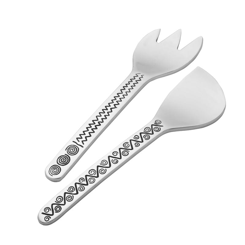 Reggae Salad Serving Set - 3-Piece Stainless Steel Salad Tongs & Servers for Fresh Greens, Pasta, Fruit - Perfect for BBQs, Picnics, Dinner Parties & Healthy Eating