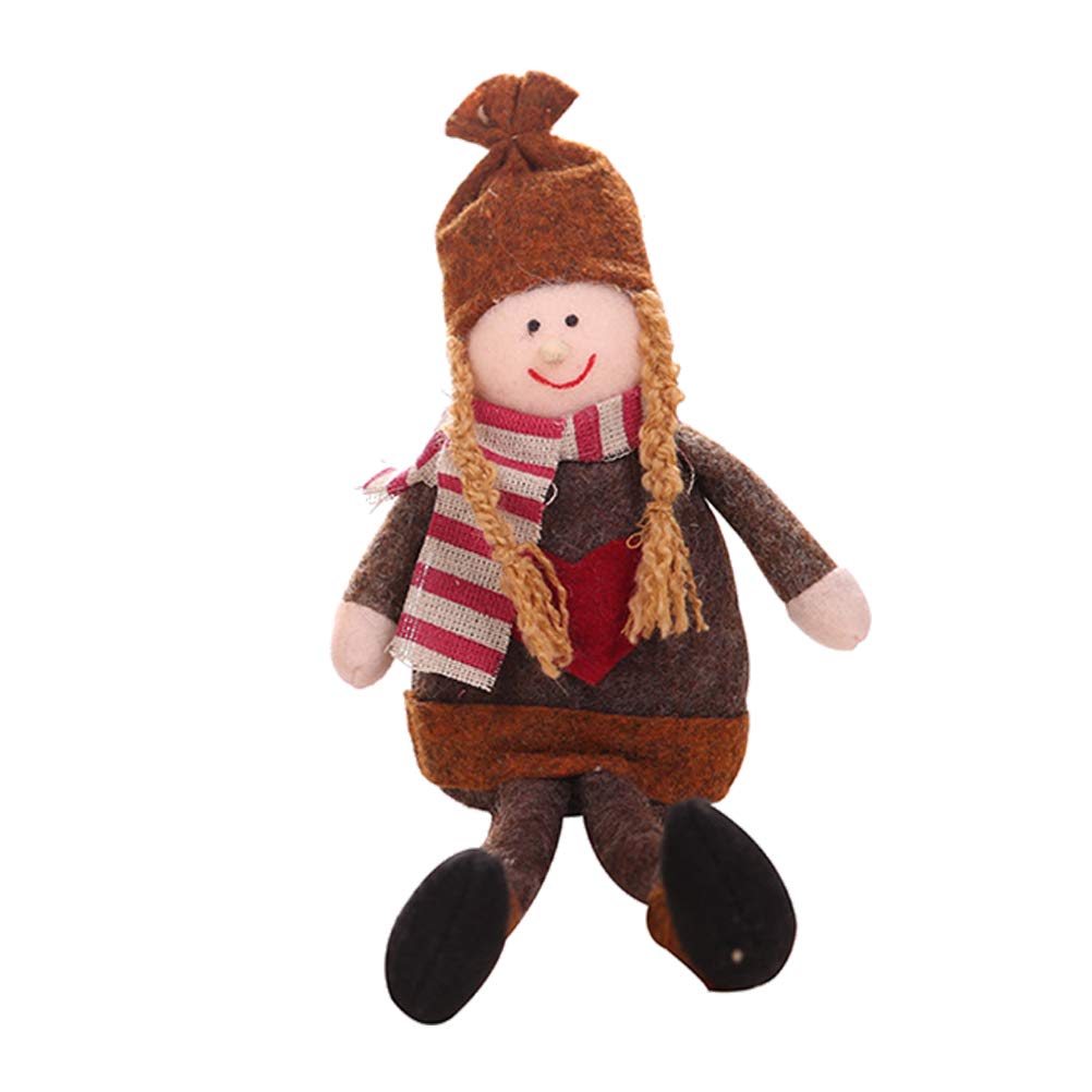 PRETYZOOM Christmas Desktop Decorations - Cute Sitting Doll with Orange Hat for Xmas Party, Home Decoration & Gift Ideas | Perfect for Holiday Parties, Office Decor & Festive Home Styling