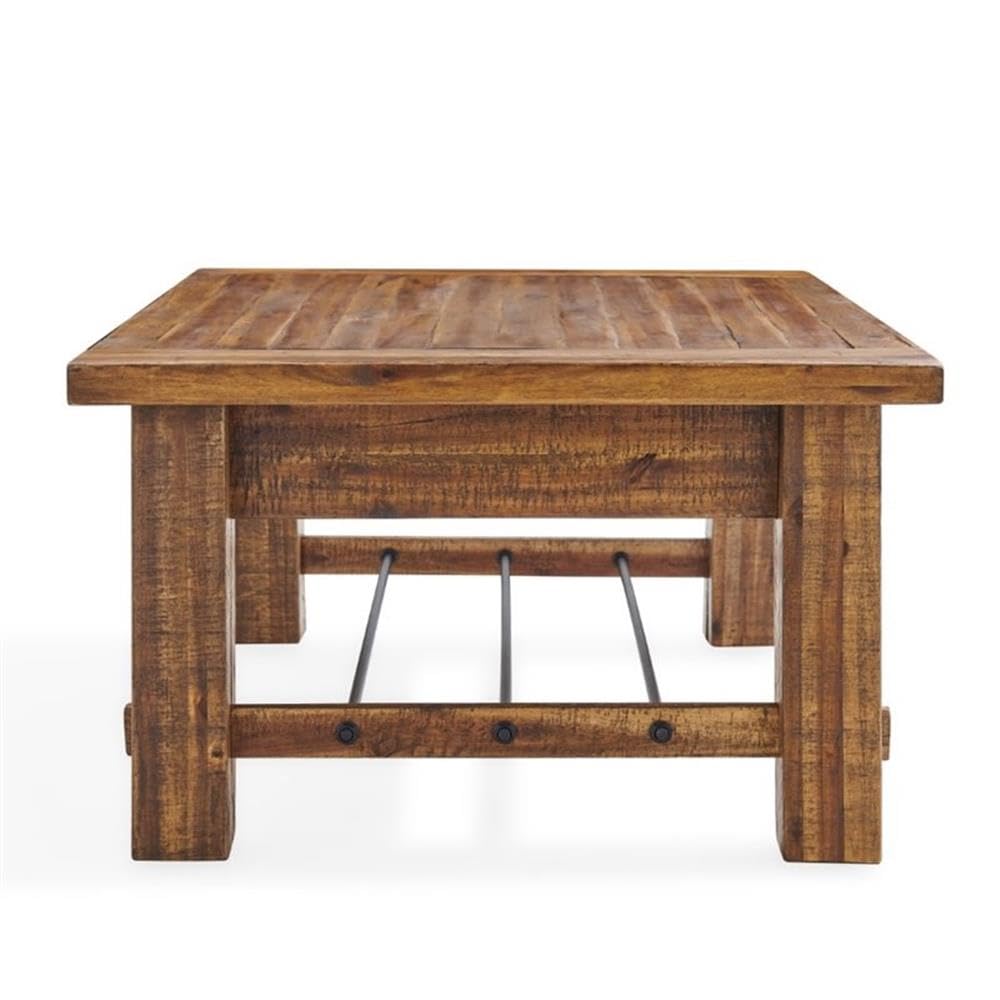 BOWERY HILL 48 Inch Industrial Brown Wood Coffee Table - Rustic Modern Living Room Furniture for Home Decor, Farmhouse Style Center Table with Metal Frame