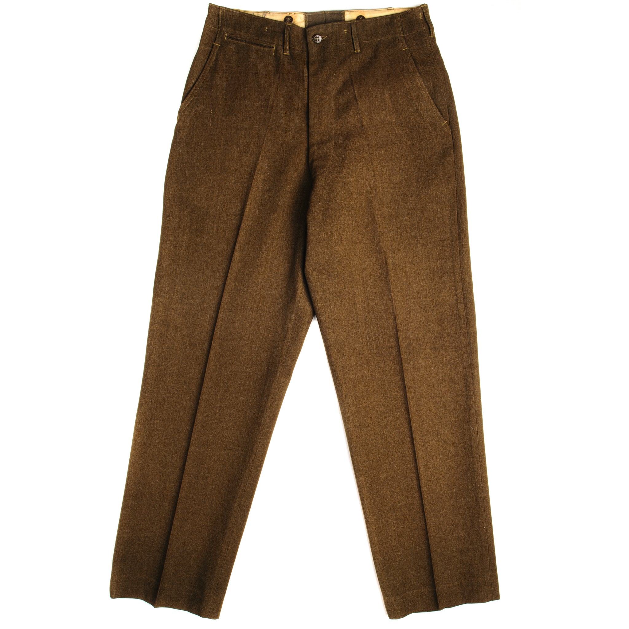 Vintage US Army Field Trousers Pants 1950s Korean War - Military Surplus Olive Green Fatigue Pants Size W33 L33 - Perfect for Reenactments, Outdoor Adventures & Vintage Fashion Collectors