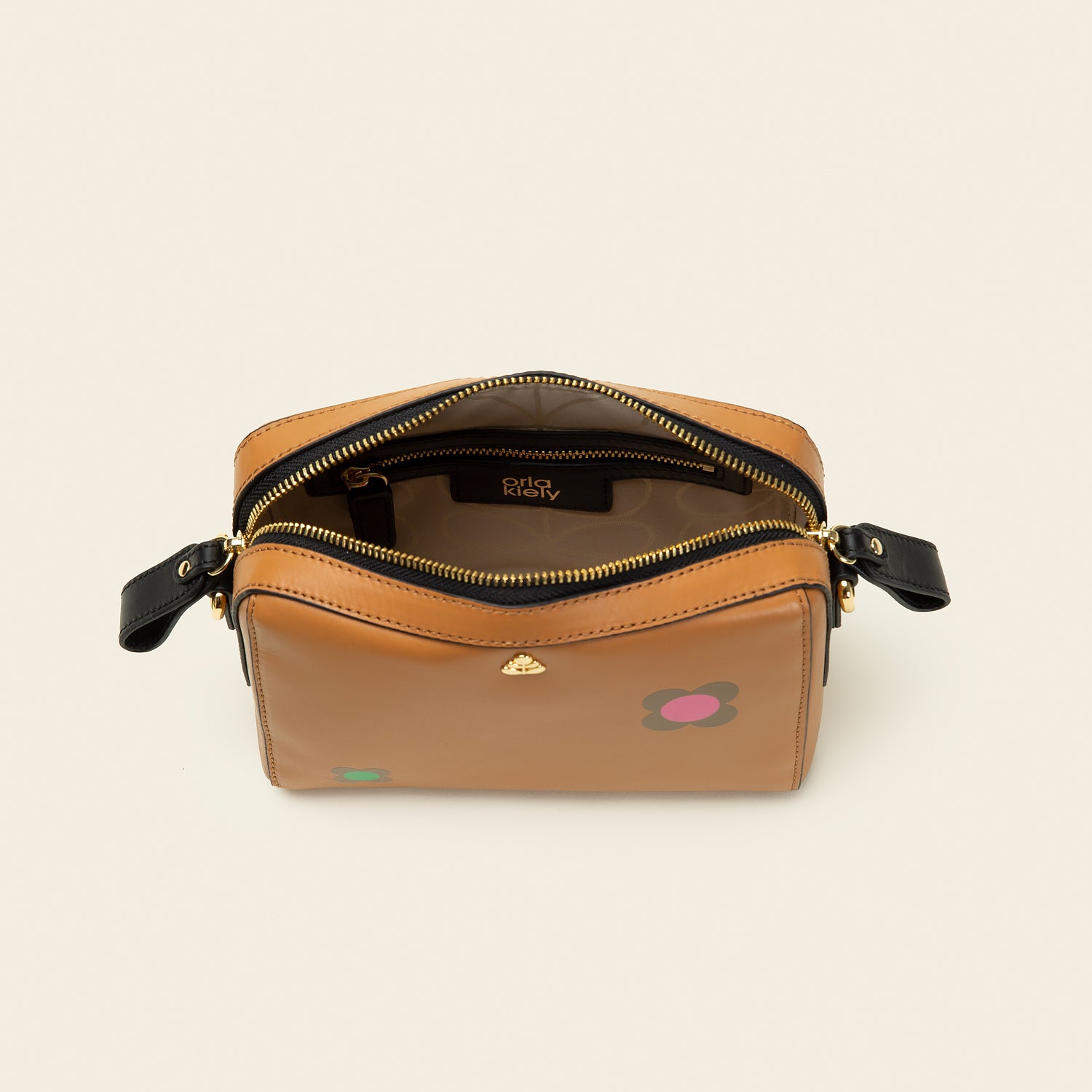 Juno Crossbody Bag Scattered Flower Tan - Stylish & Lightweight Purse for Women, Perfect for Travel, Shopping & Everyday Use