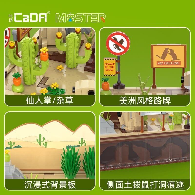 Cada C71008 Groundhog Building Blocks Set - Creative Construction Toy for Kids & Adults - Perfect for STEM Learning, DIY Projects & Home Decoration