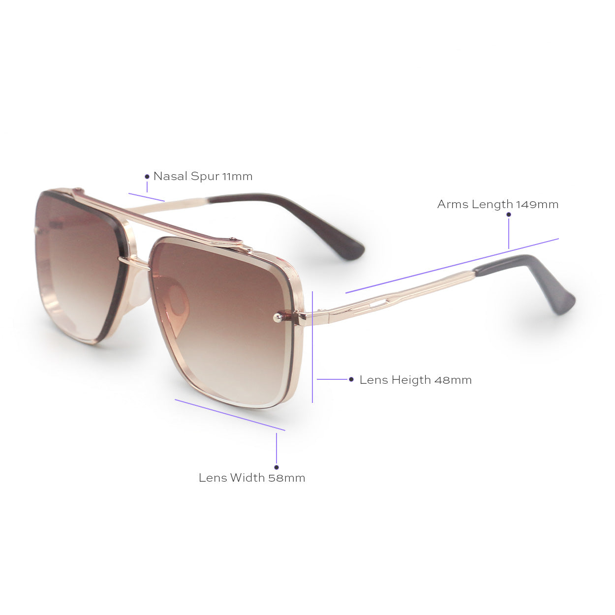 Bella Coffee Aviator Sunglasses - Tangle-Free, Lightweight & Stylish for Women - Perfect for Driving, Travel & Outdoor Activities