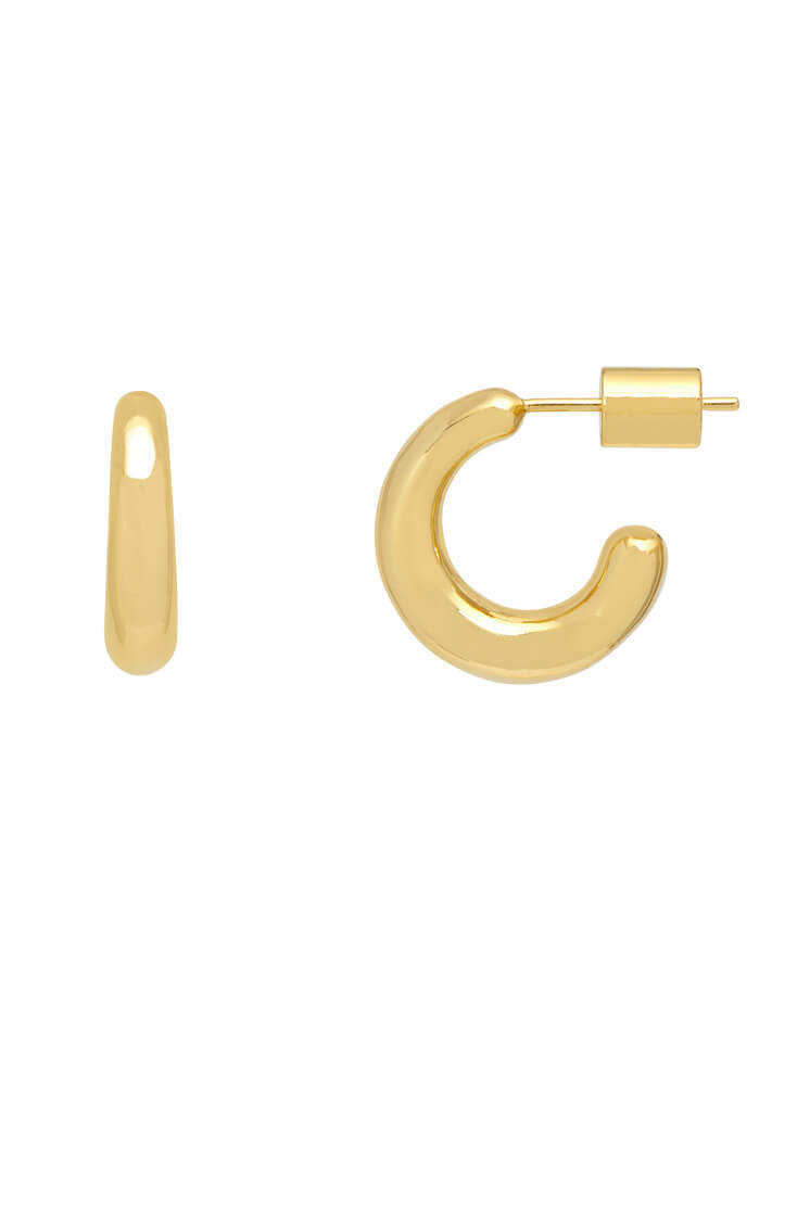 Mini Chunky Hoop Earrings for Women - Gold & Silver Small Hoop Earrings - Trendy Dainty Huggie Hoops - Perfect for Everyday Wear, Office & Date Night