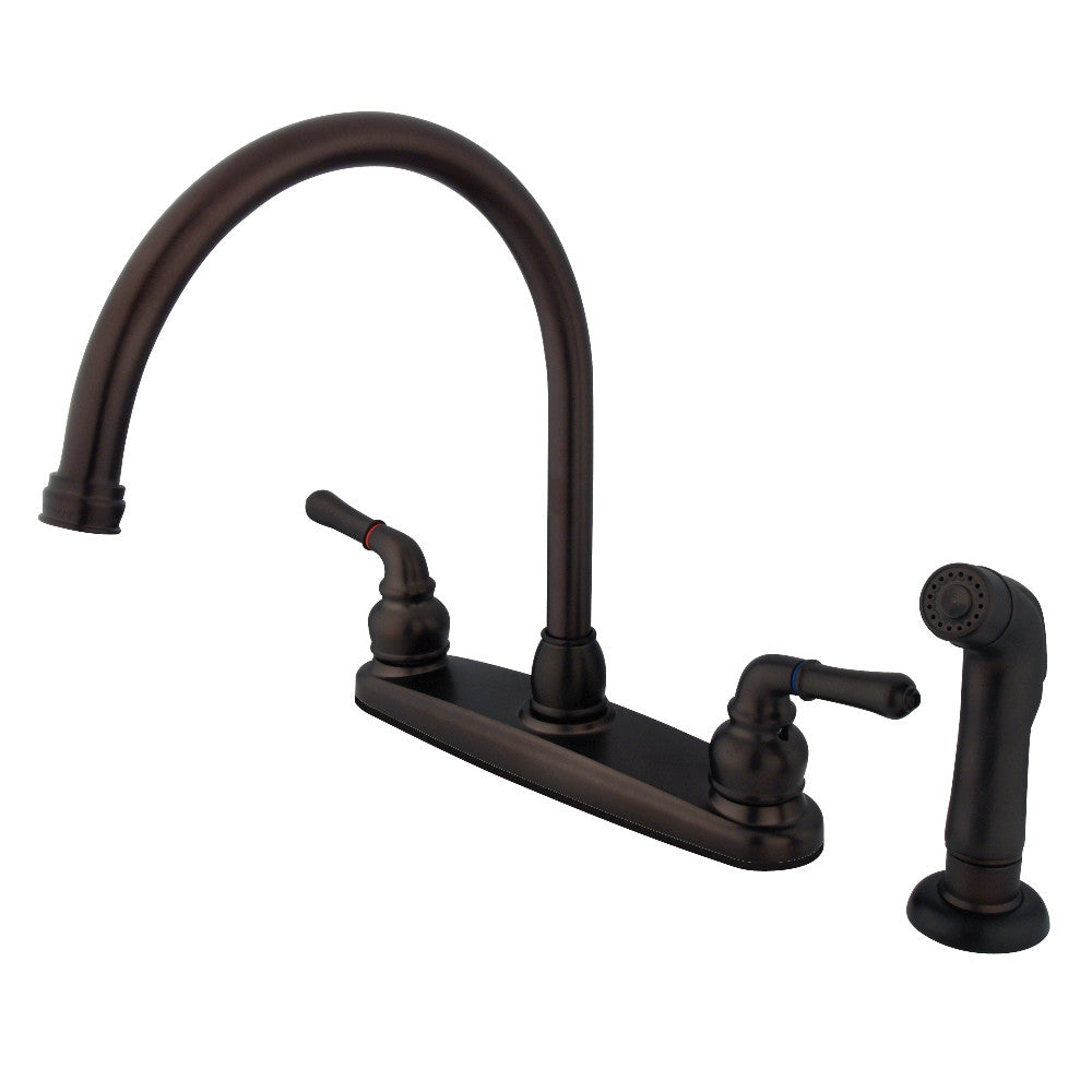 Kingston Brass KB796SP Magellan 8-Inch Centerset Kitchen Faucet - Stainless Steel, Single Handle, High Arc Design for Modern Kitchens | Perfect for Washing Dishes, Filling Pots & Daily Kitchen Tasks