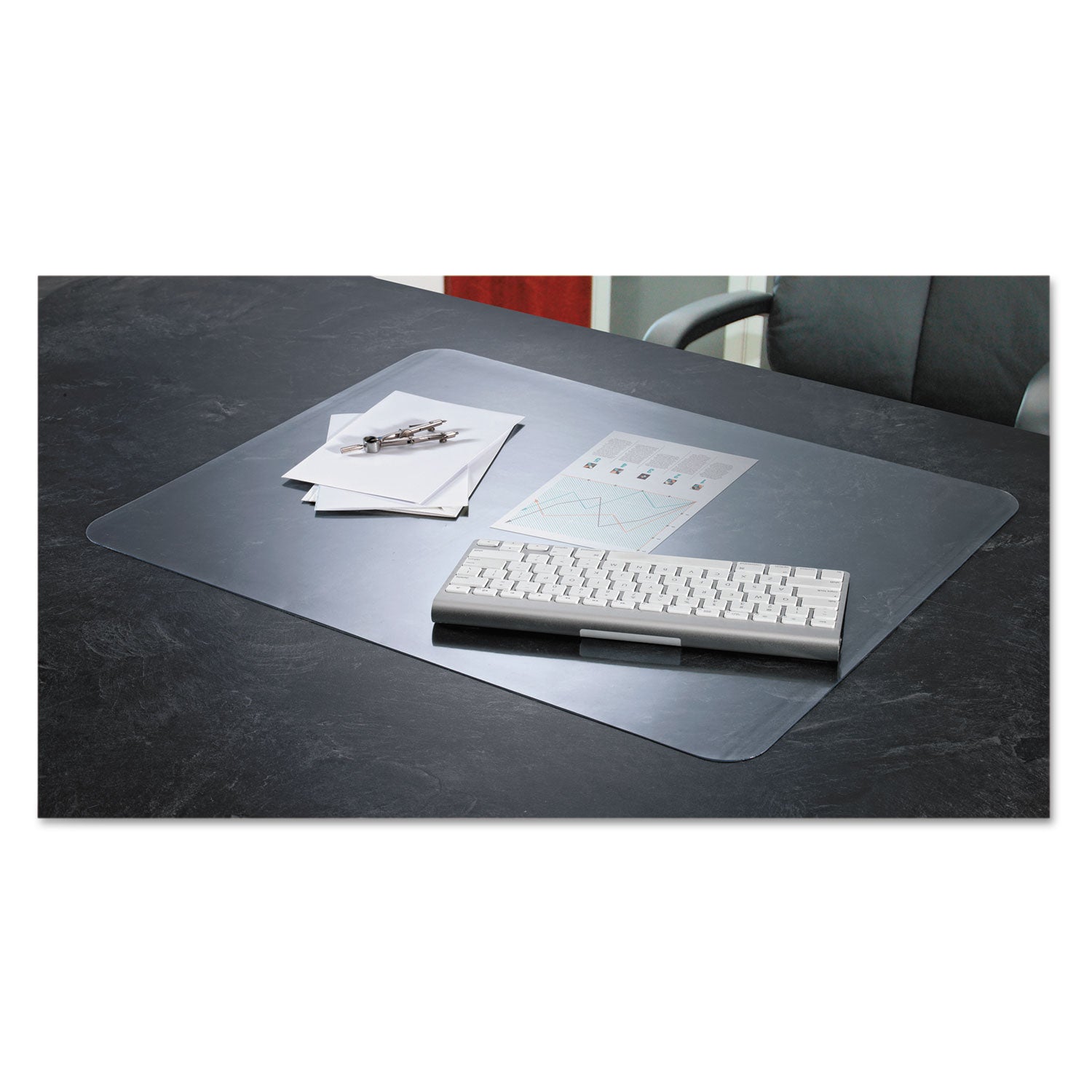 Artistic® KrystalView Antimicrobial Desk Pad - 24 x 19 Inches, Clear Matte Finish for Office & Home Workspace Protection | Spill-Resistant, Non-Slip Surface for Laptops, Keyboards & Writing