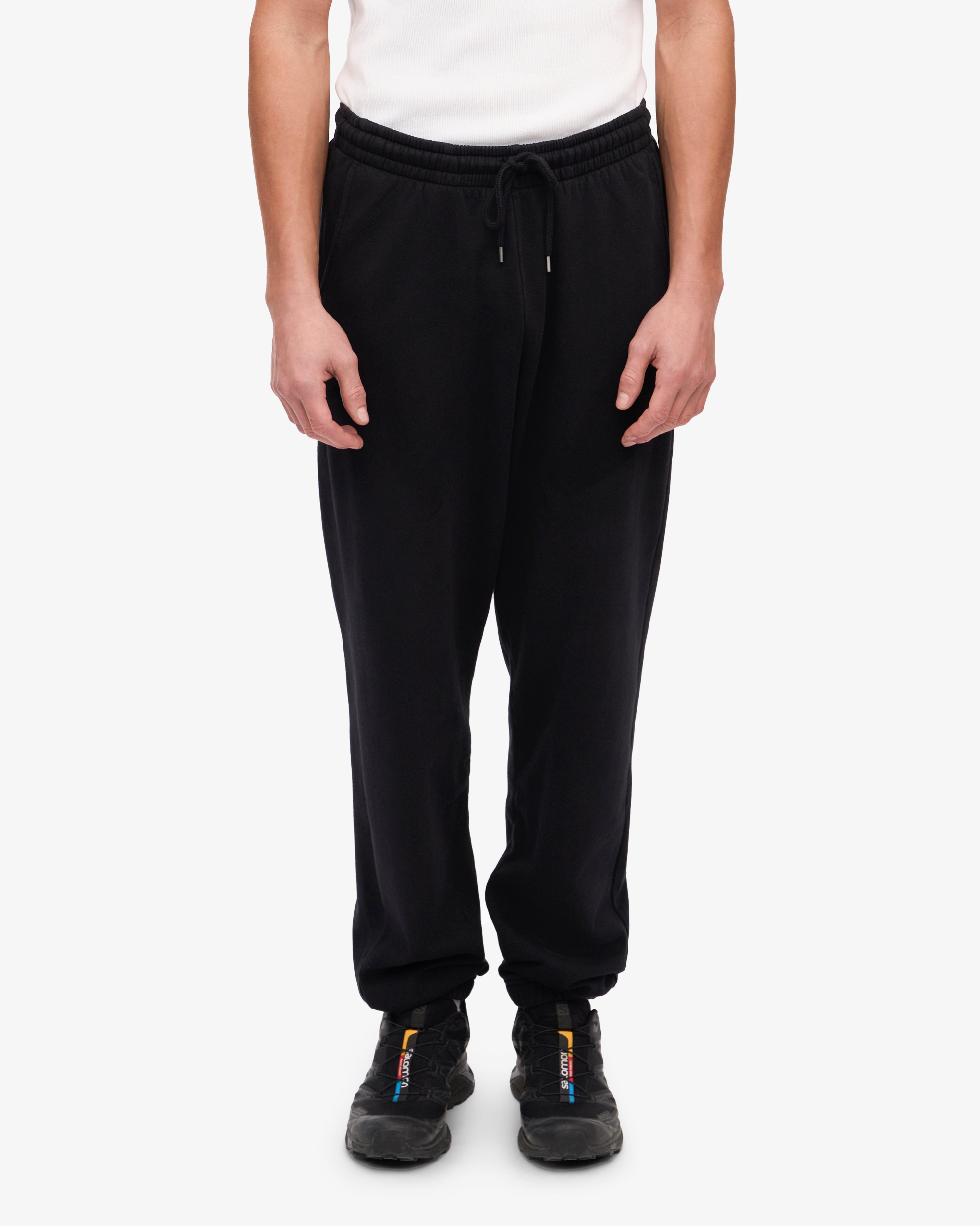 Organic Cotton Sweatpants for Women & Men - Soft Comfortable Lounge Pants in Deep Black - Perfect for Yoga, Running & Home Relaxation