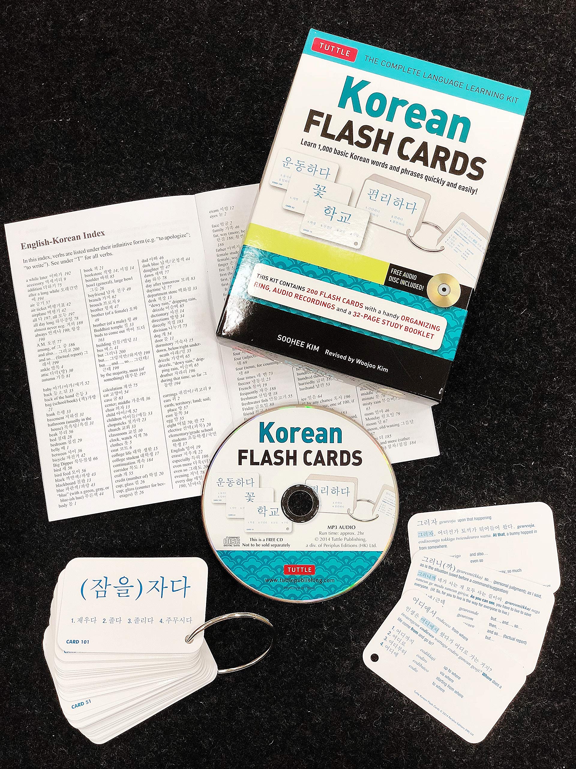 Korean Language Learning Flash Cards Kit - 1,000 Essential Korean Words & Phrases with Hangul & Romanization | Includes Free Audio Download | Perfect for Beginners, Travel & Self-Study
